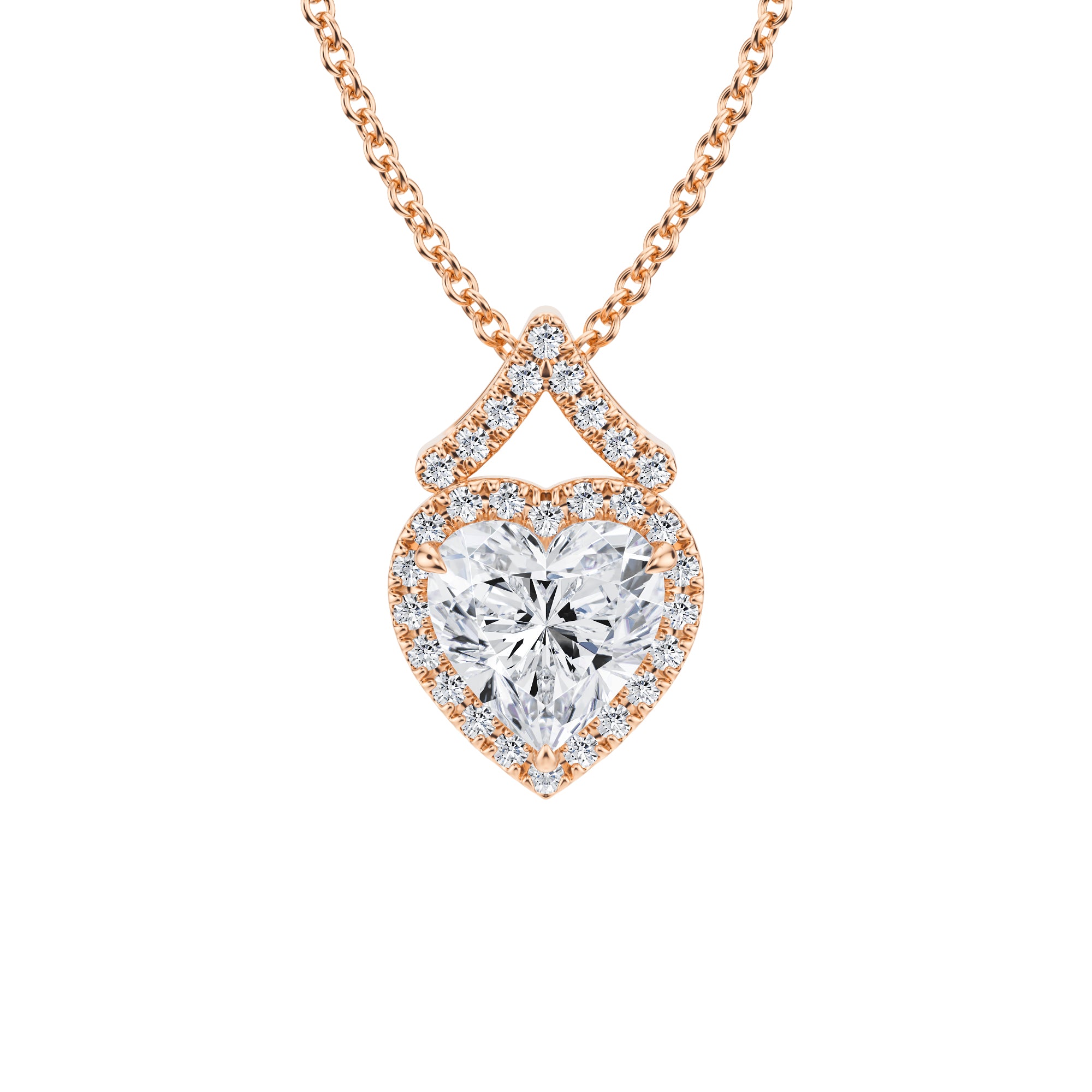 Heart Shape Halo Pendant - Michael Gabriels