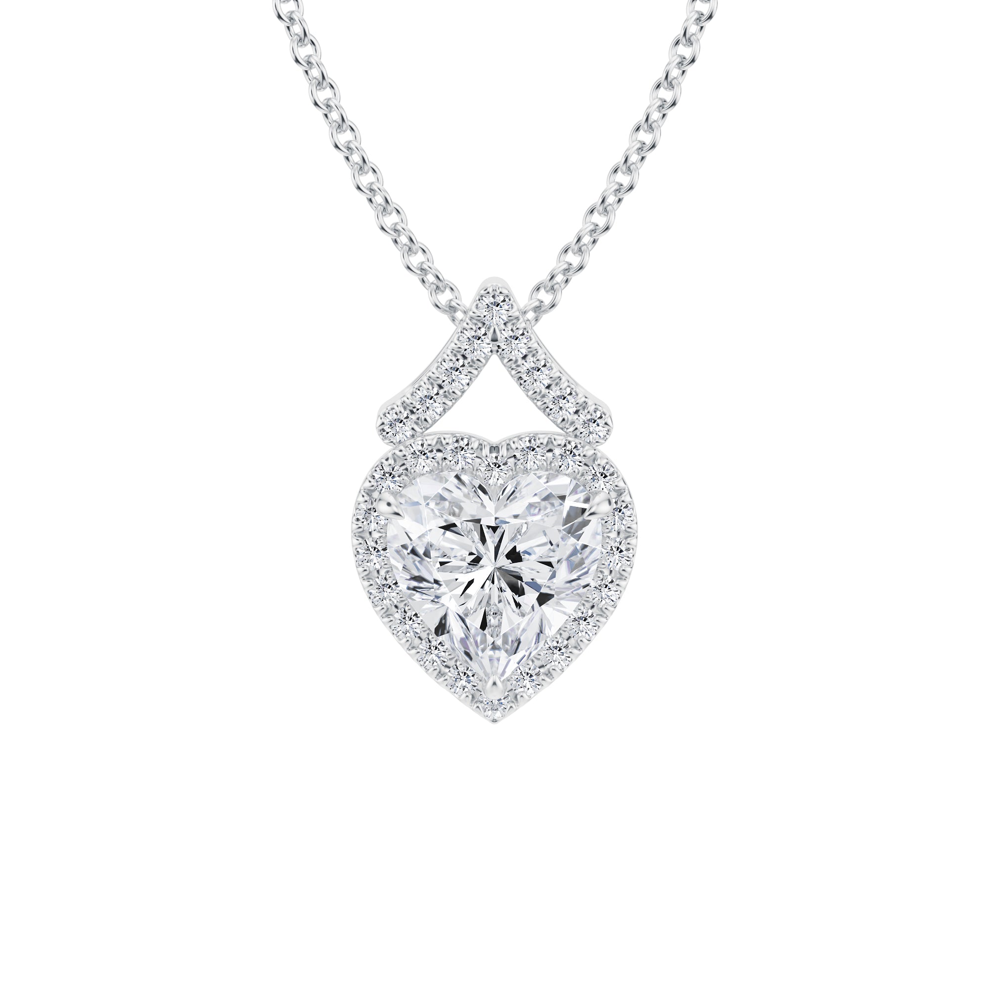 Heart Shape Halo Pendant - Michael Gabriels