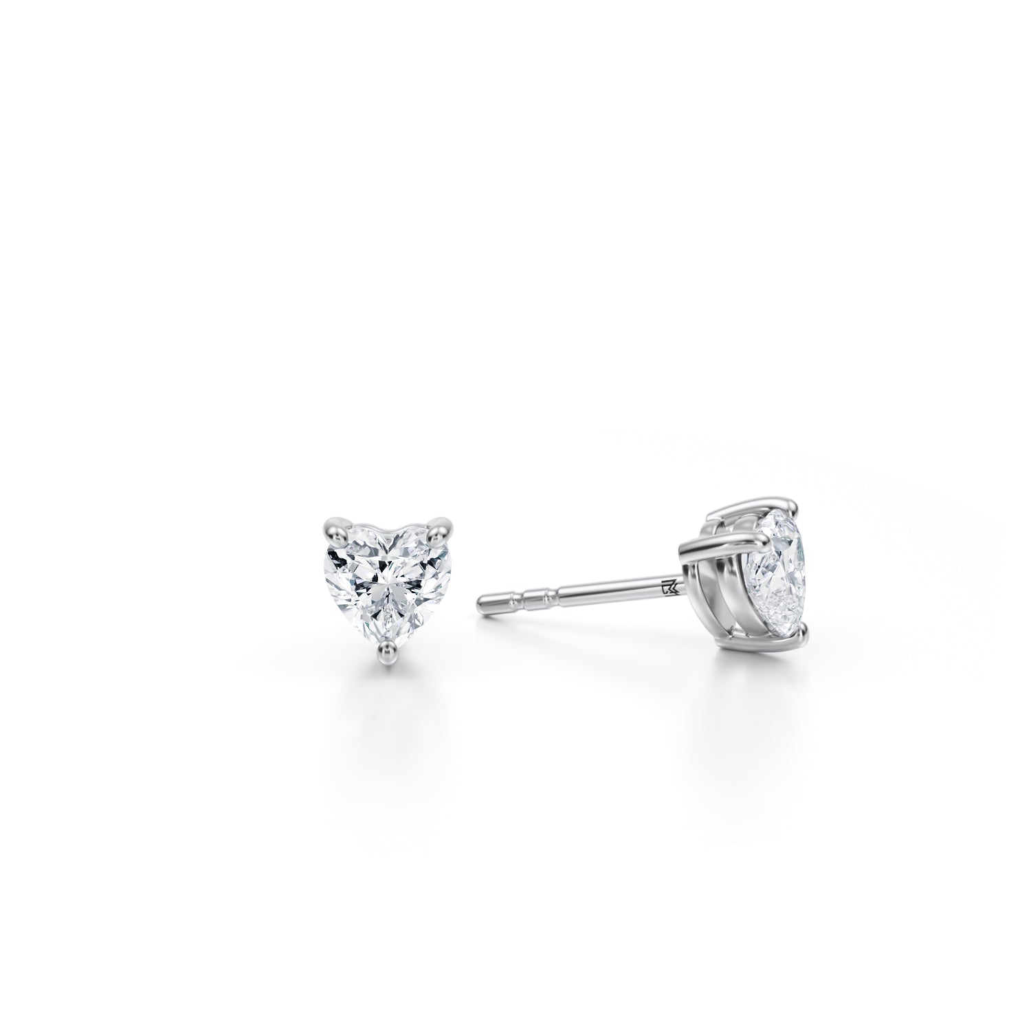 Heart Shape Lab Grown Diamond Stud Earrings - Michael Gabriels