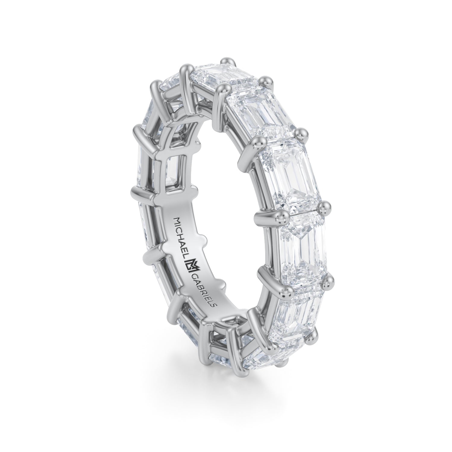 Horizontal Emerald Lab Grown Diamond Eternity Band - Large - Michael Gabriels