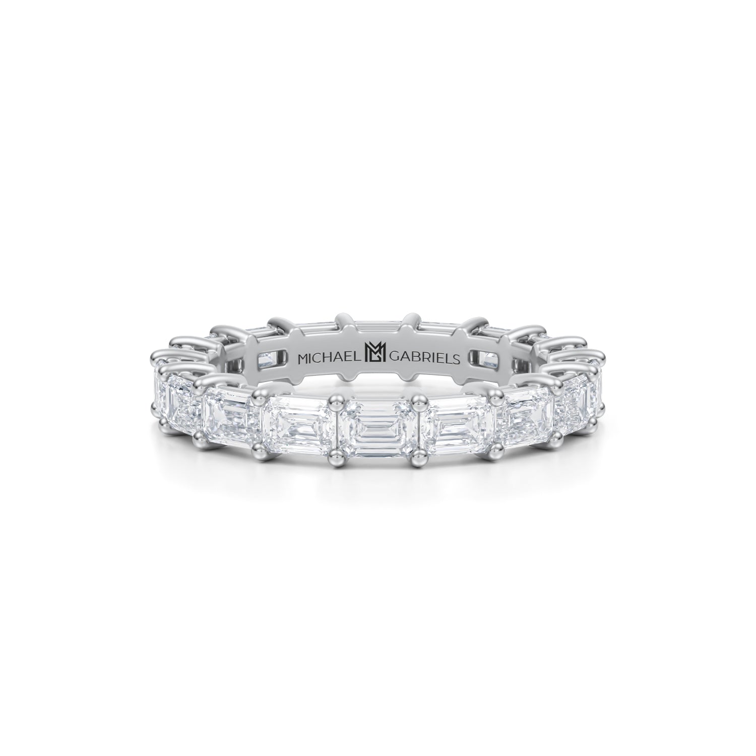 Horizontal Emerald Lab Grown Diamond Eternity Band - Petite - Michael Gabriels