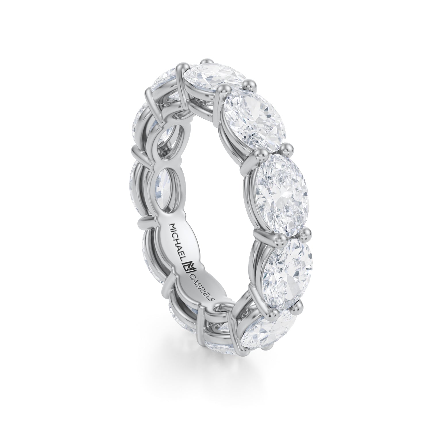 Horizontal Oval Lab Grown Diamond Eternity Band - Large - Michael Gabriels