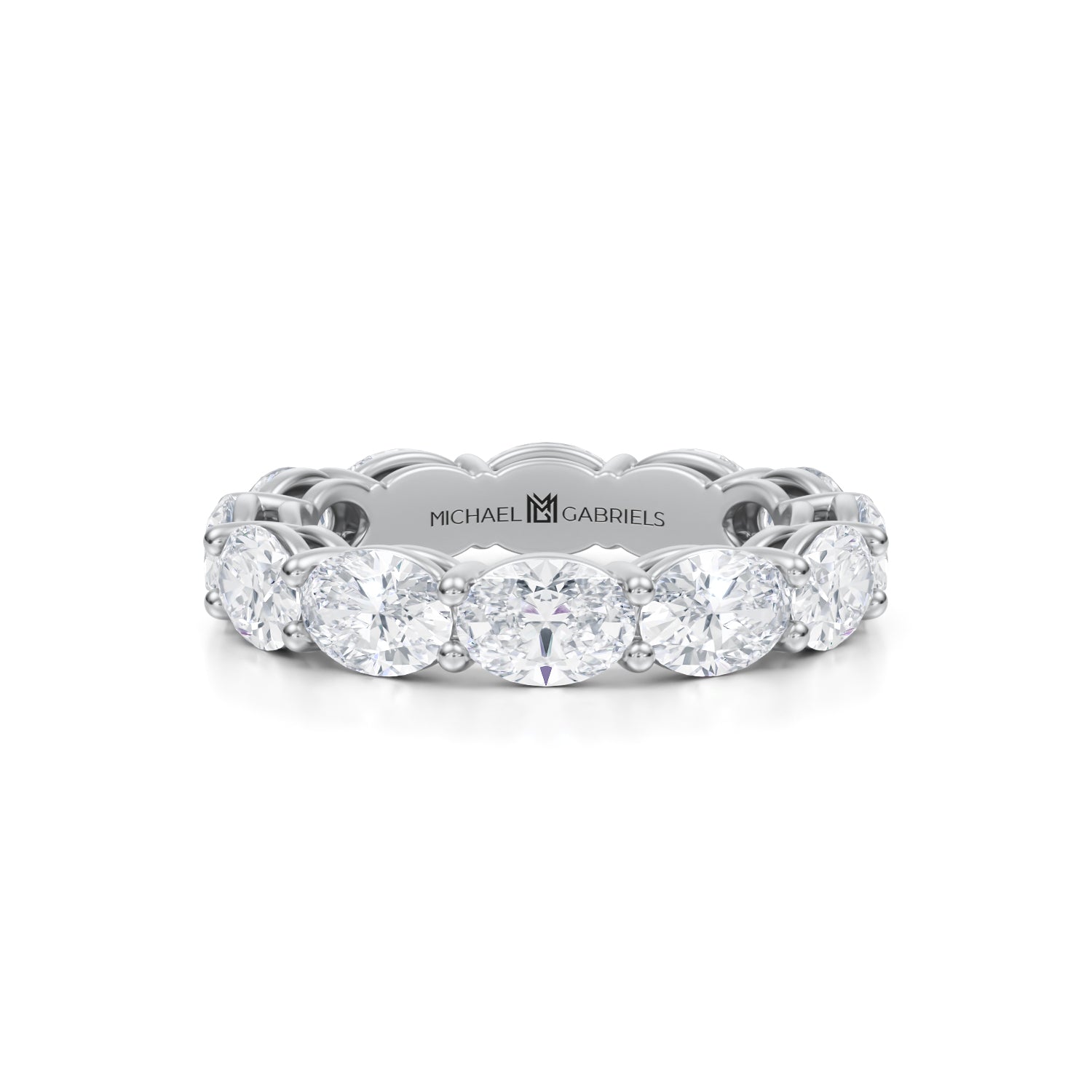 Horizontal Oval Lab Grown Diamond Eternity Band - Medium - Michael Gabriels