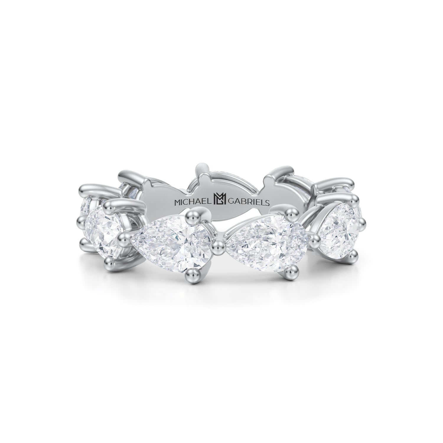 Horizontal Pear Lab Grown Diamond Eternity Band - Large - Michael Gabriels