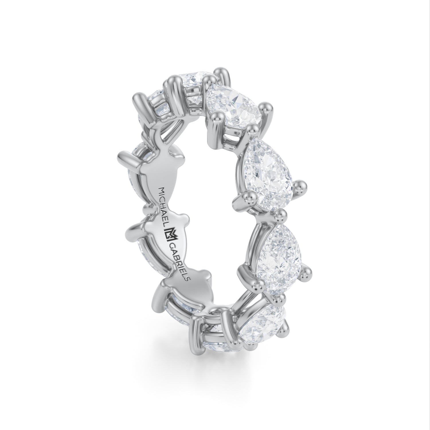 Horizontal Pear Lab Grown Diamond Eternity Band - Medium - Michael Gabriels