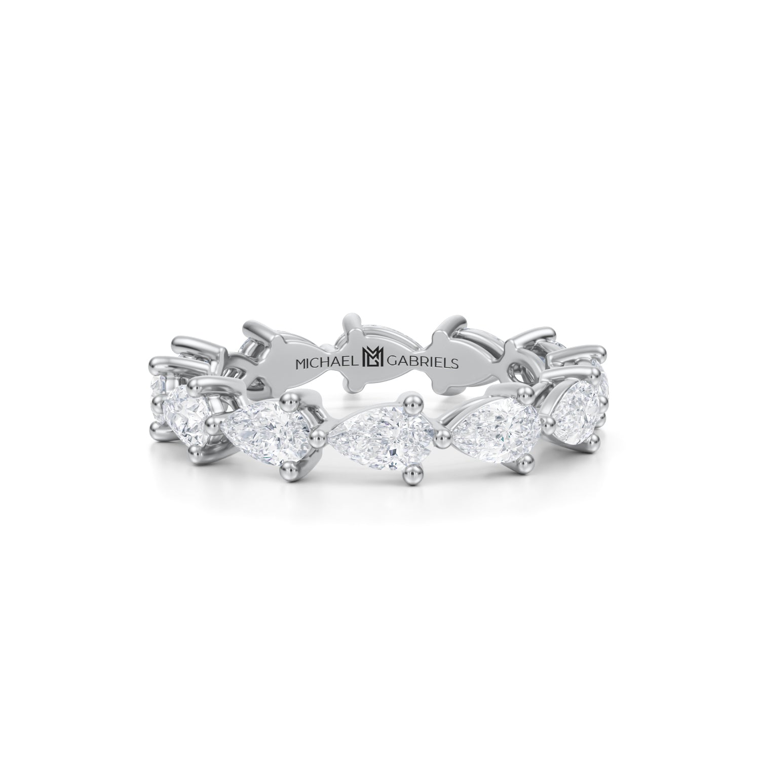 Horizontal Pear Lab Grown Diamond Eternity Band - Small - Michael Gabriels