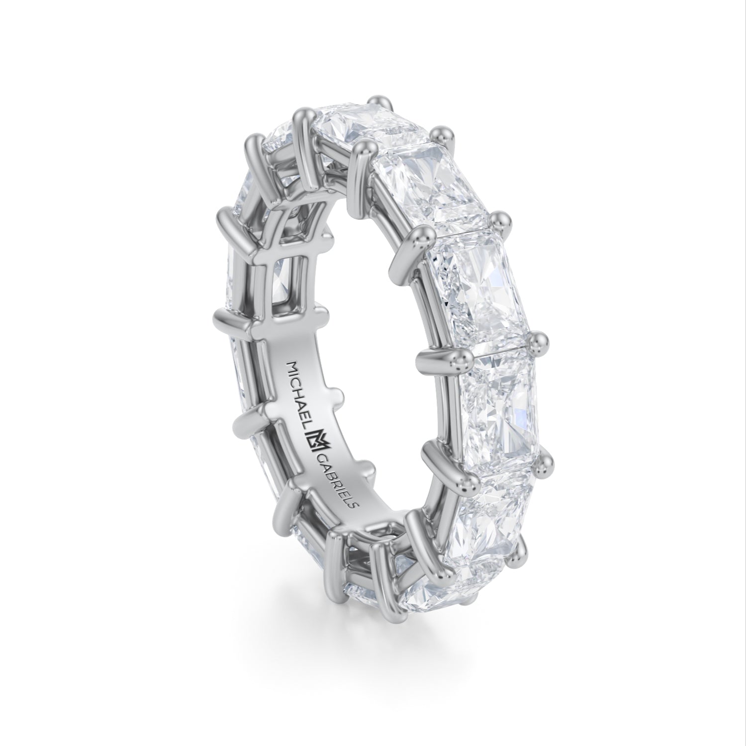 Horizontal Radiant Lab Grown Diamond Eternity Band - Large - Michael Gabriels