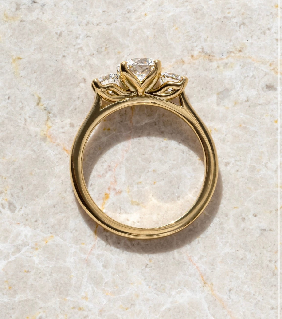 platinum low profile custom floral engagement ring $3625 GB