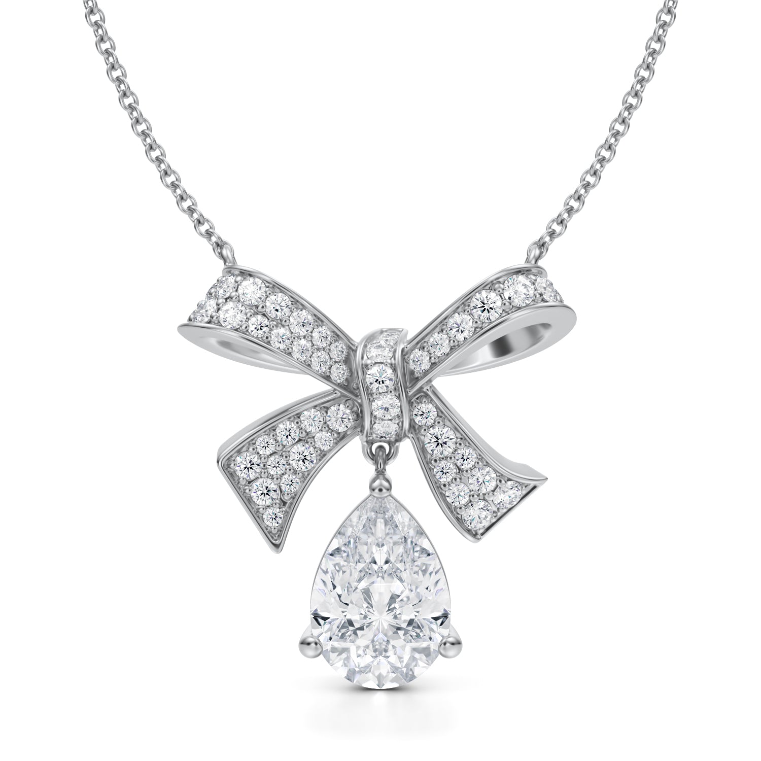 Lab Grown Diamond Bow Necklace - Michael Gabriels