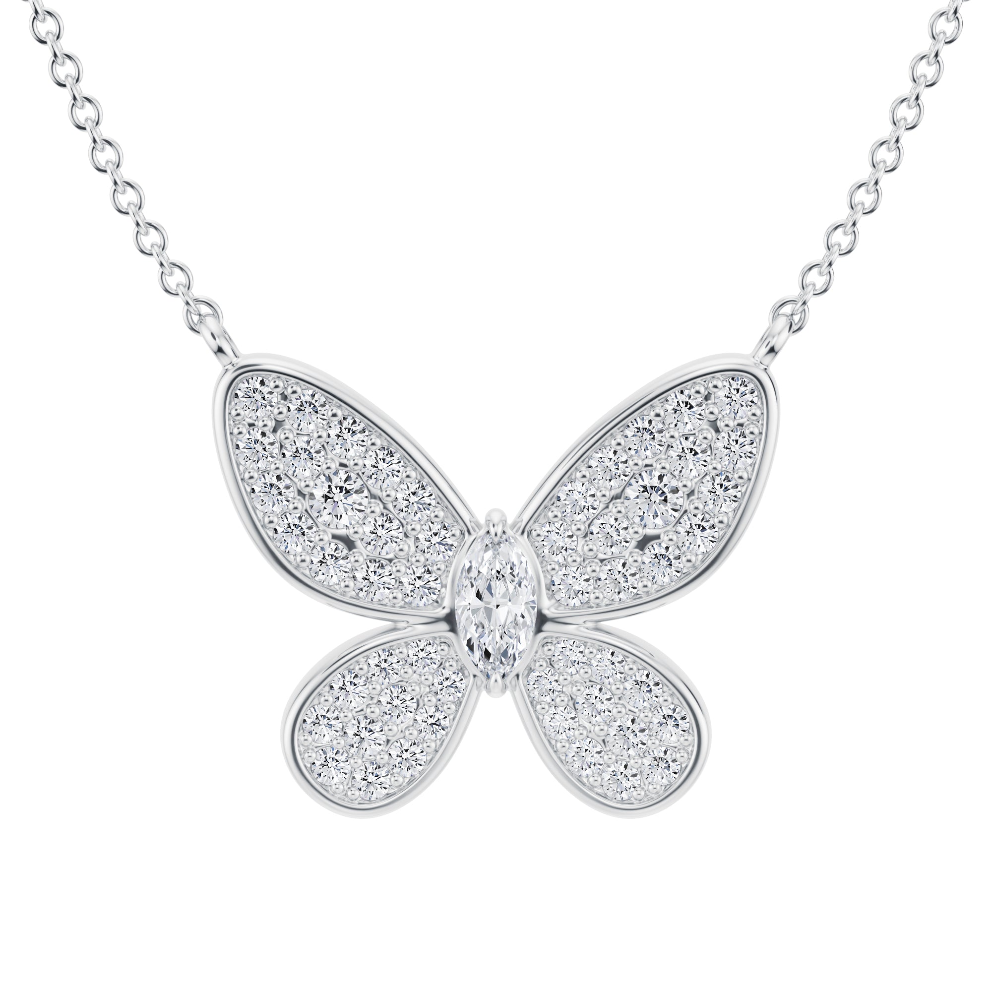 Lab Grown Diamond Butterfly Necklace - Michael Gabriels