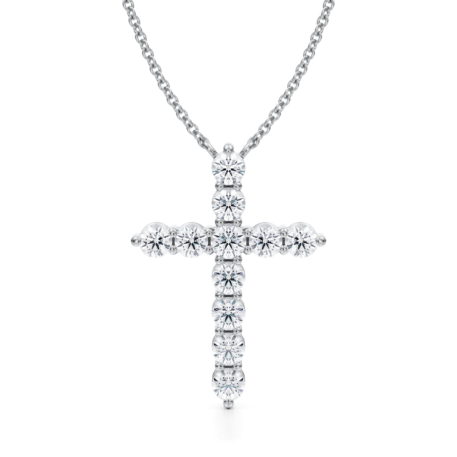 Lab Grown Diamond Cross Pendant Necklace - 1 ctw - Michael Gabriels
