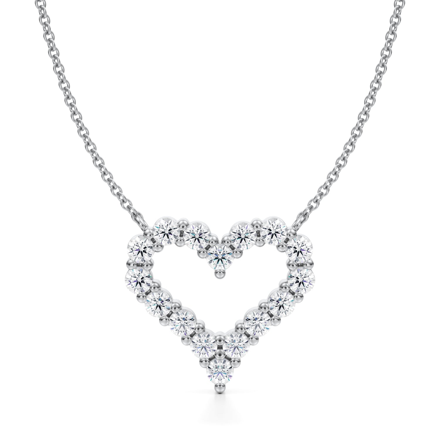 Lab Grown Diamond Heart Necklace | 1 ctw - Michael Gabriels