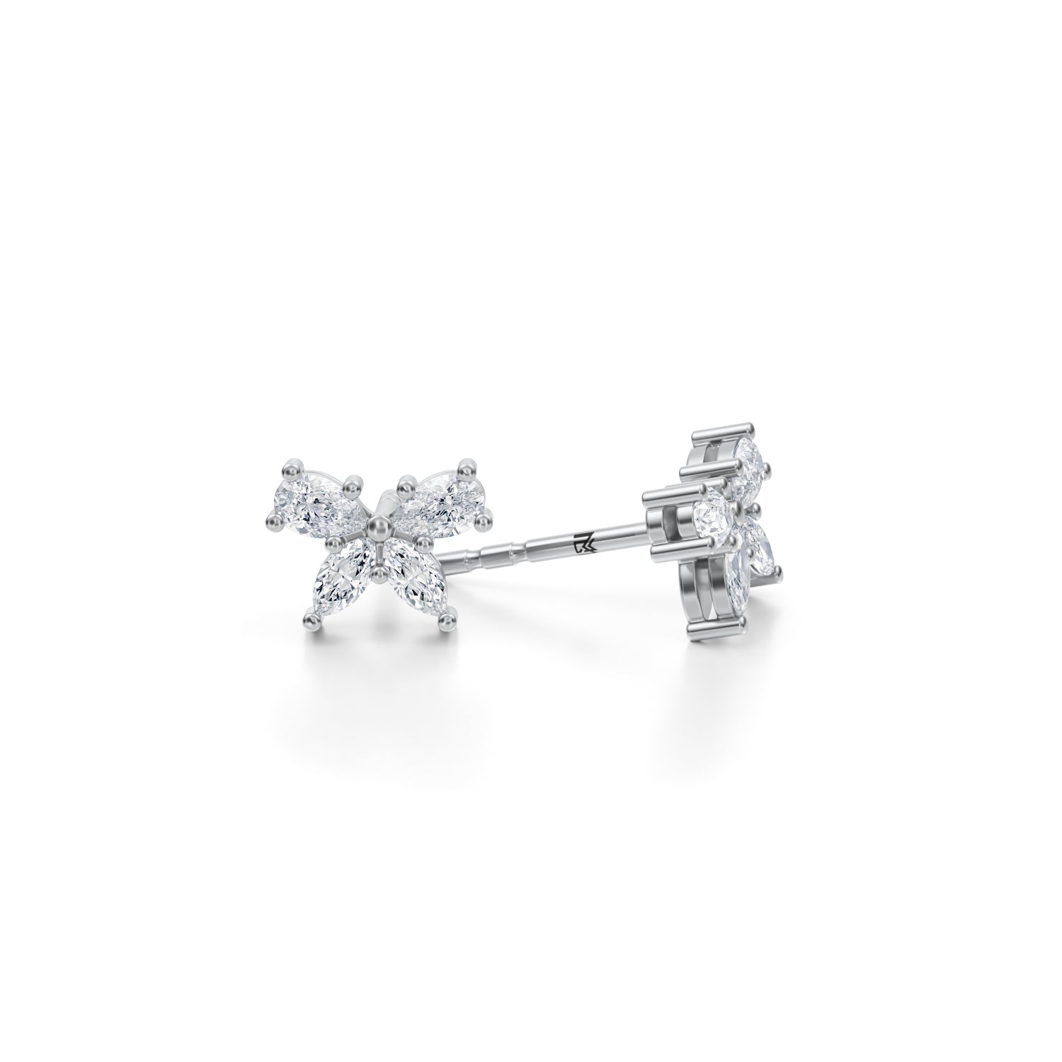 Marquise And Pear Butterfly Stud Earrings - Michael Gabriels