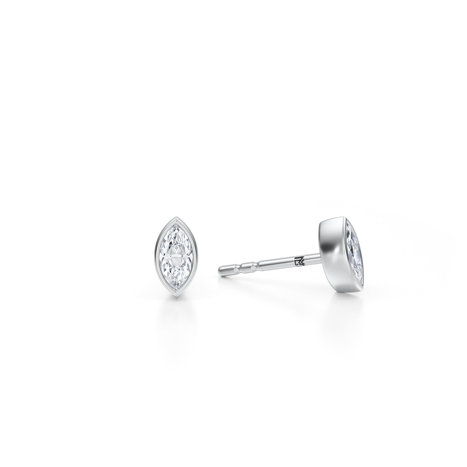 Marquise Bezel Stud Lab Grown Diamond Earrings - Michael Gabriels