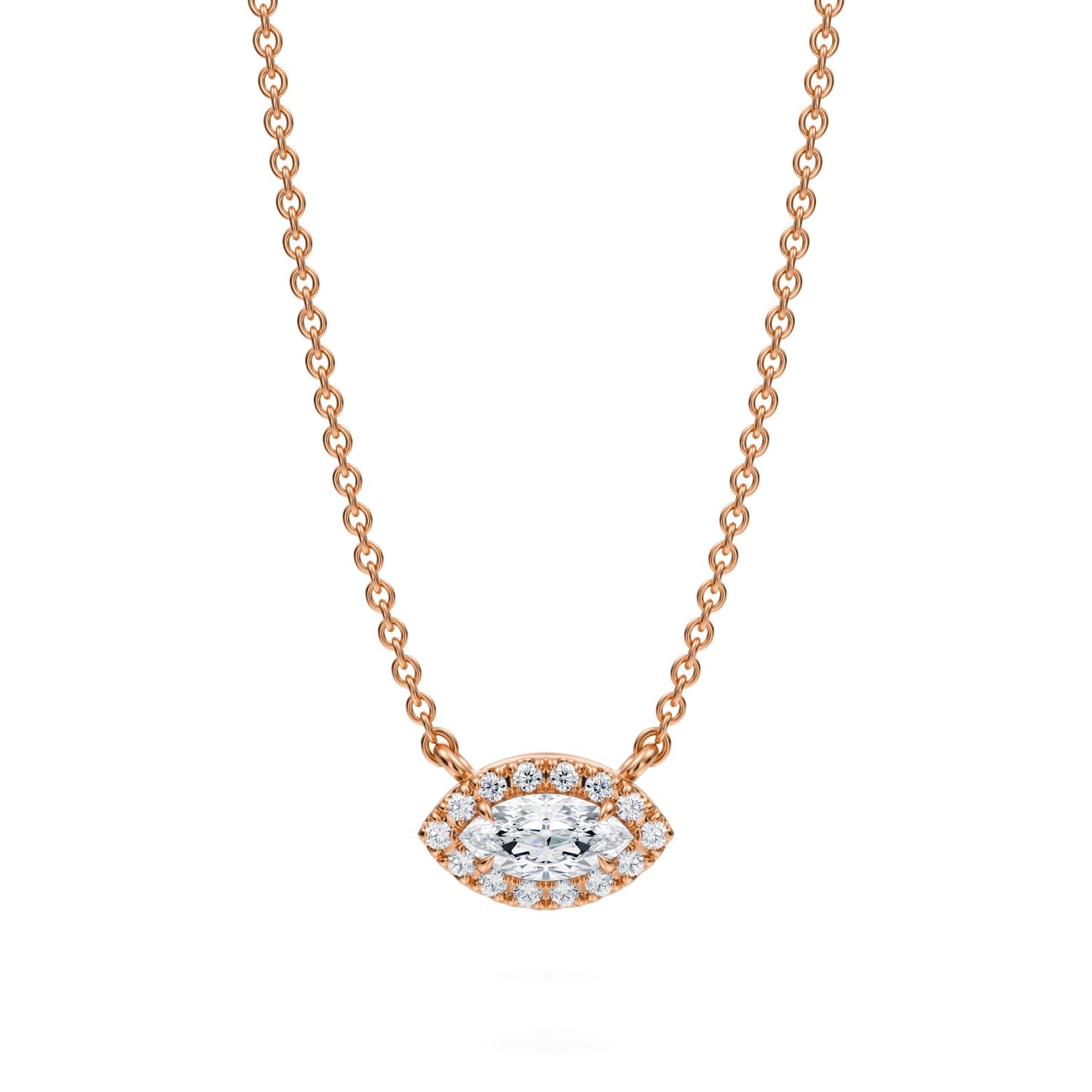 Marquise Classic Halo Pendant - Michael Gabriels