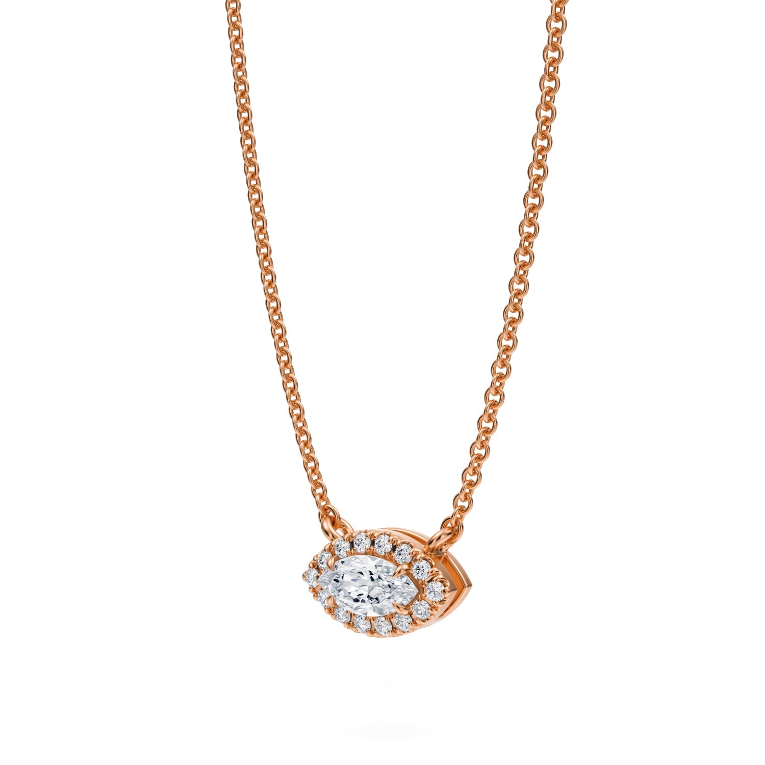Marquise Classic Halo Pendant - Michael Gabriels