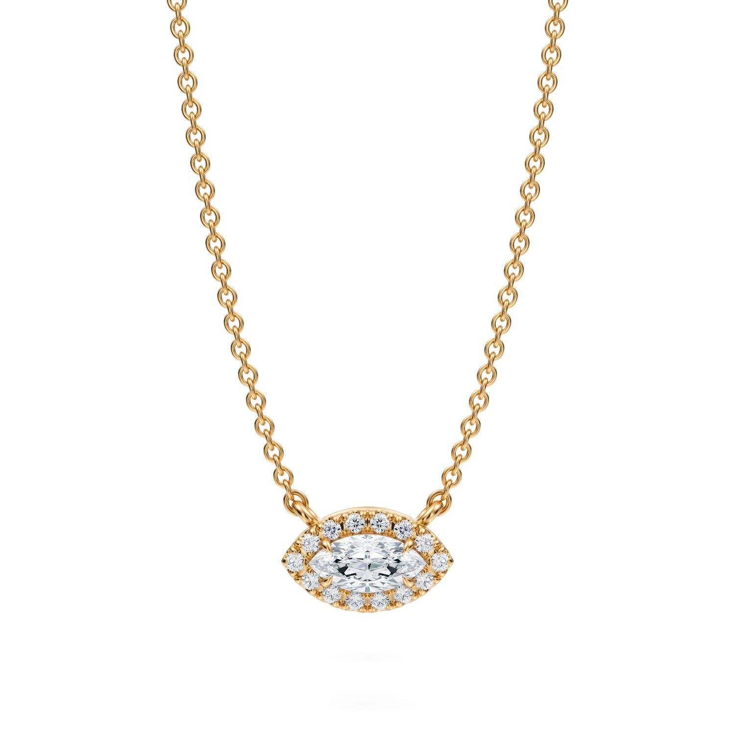 Marquise Classic Halo Pendant - Michael Gabriels