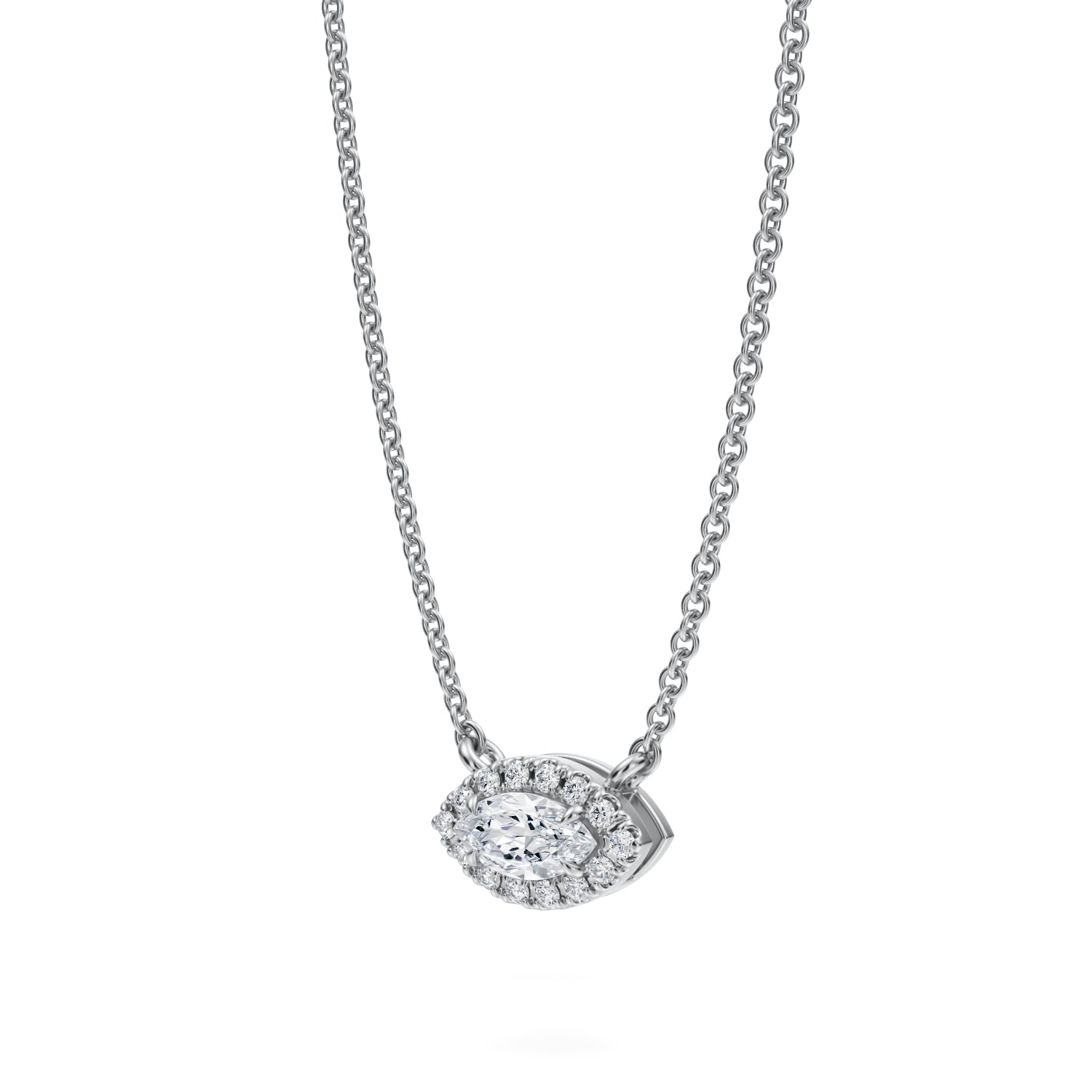 Marquise Classic Halo Pendant - Michael Gabriels