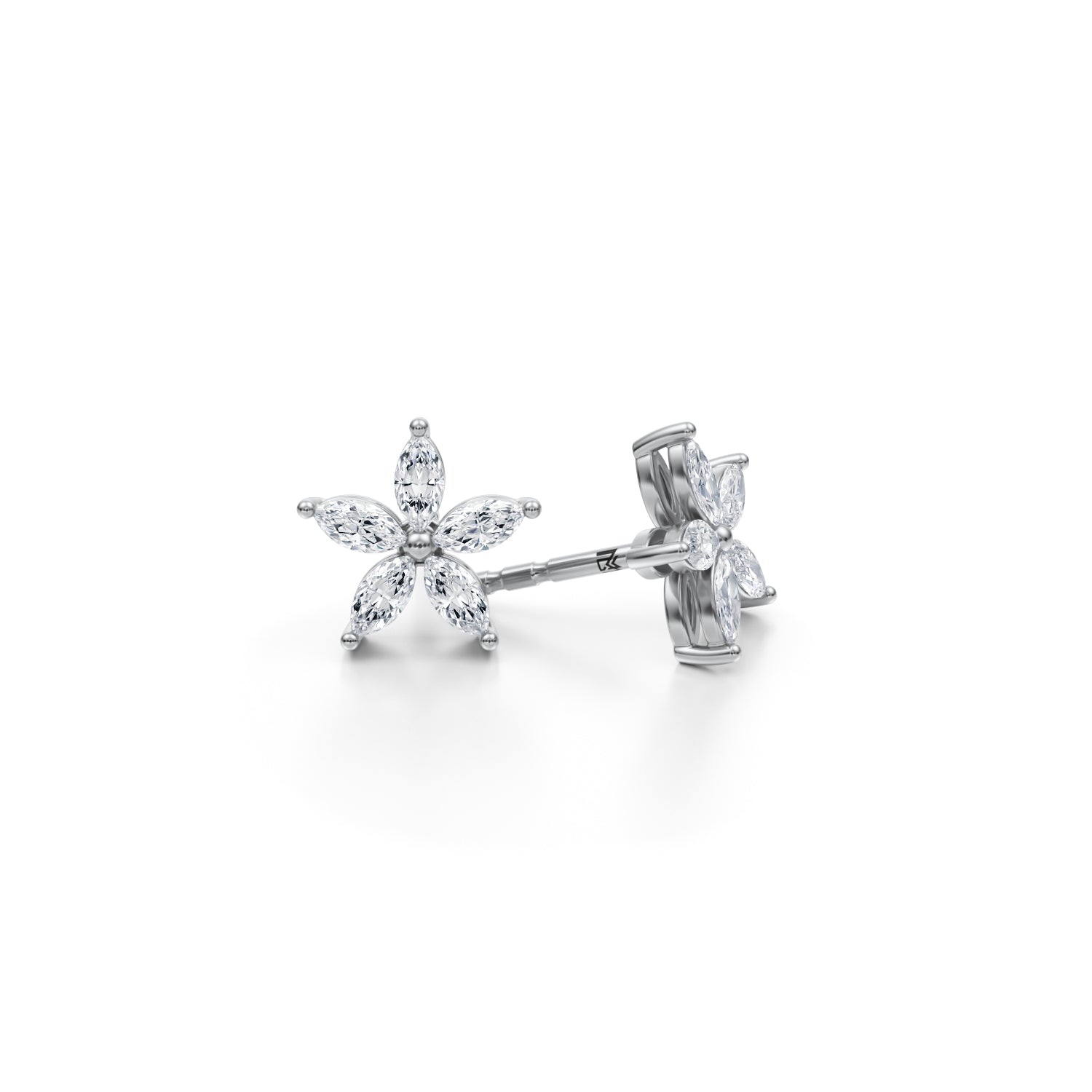 Marquise Flower Cluster Stud Earrings 1/2 CT - Michael Gabriels