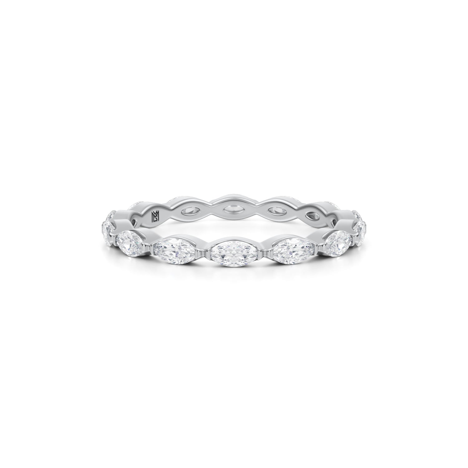Marquise Single Shared Eternity Band - Michael Gabriels