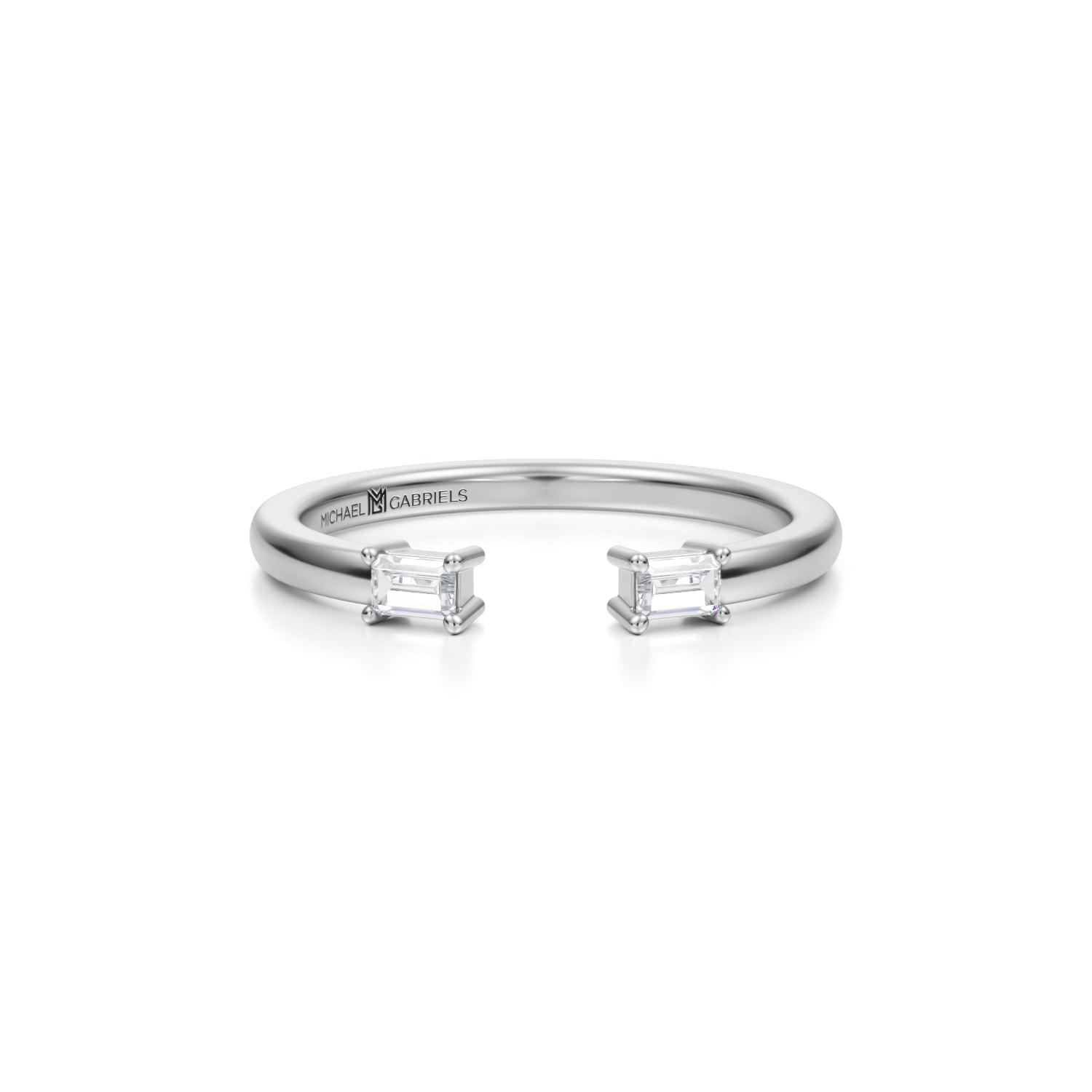 Open Bezel Baugette Diamond Ring - Michael Gabriels