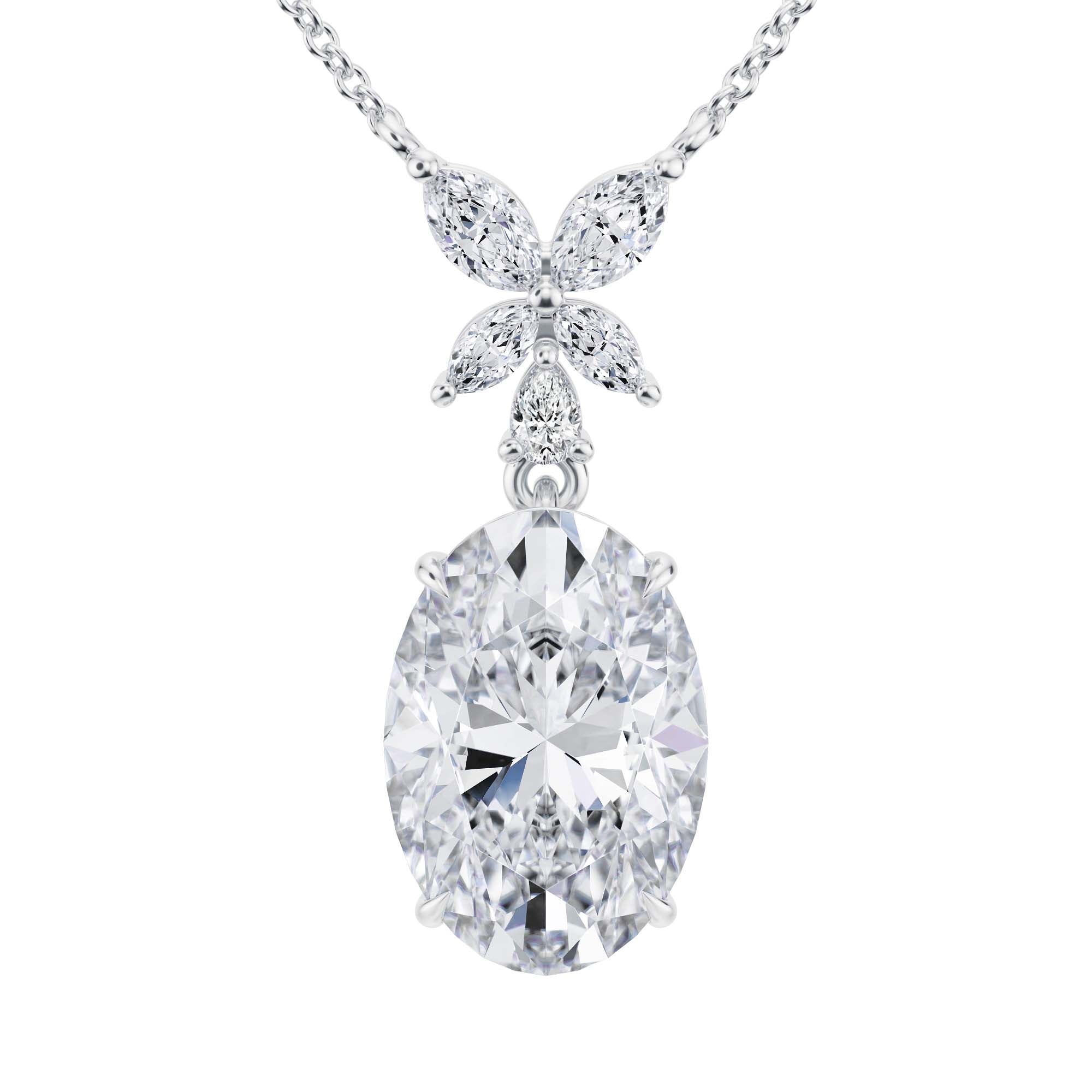 Oval And Marquise Pendant Necklace 4.5 Carat - Michael Gabriels