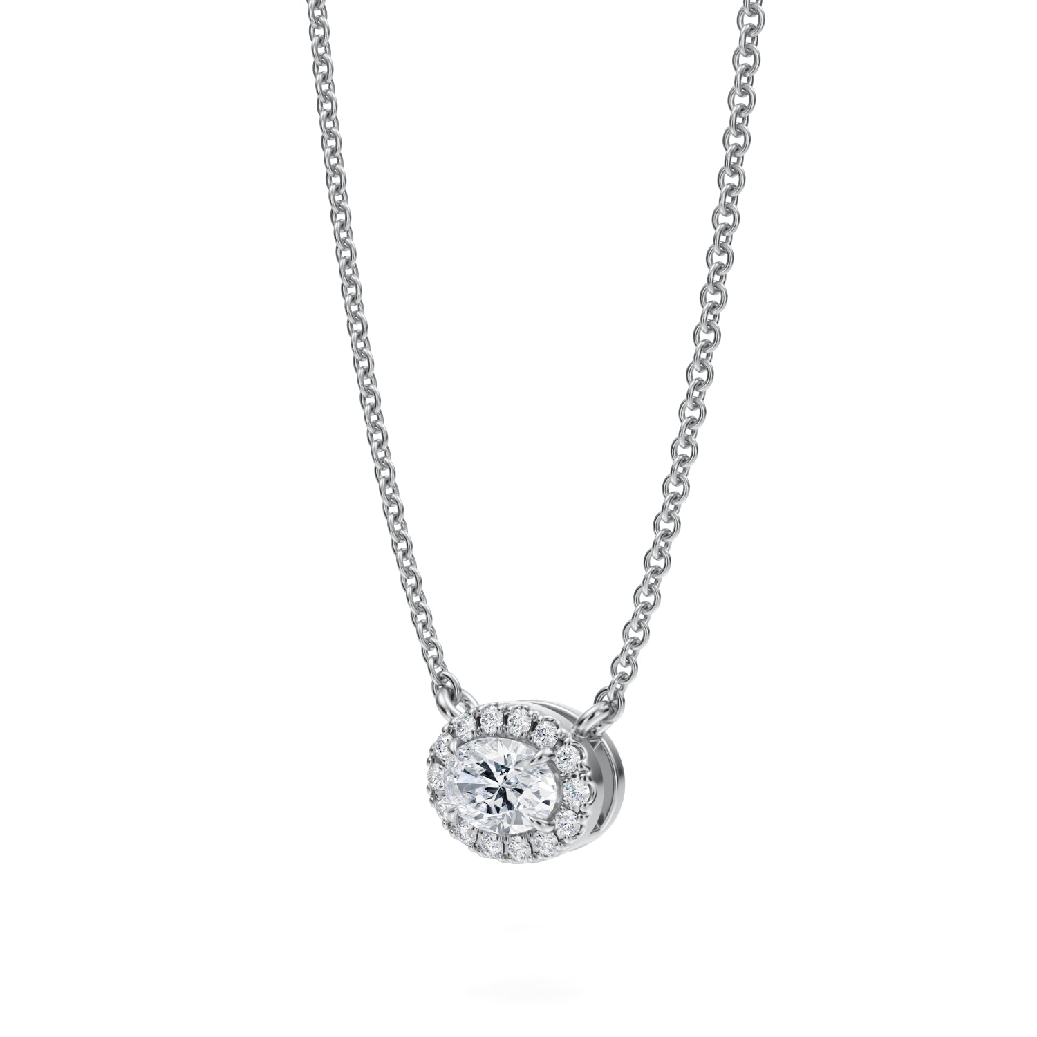 Oval Classic Halo Pendant - Michael Gabriels