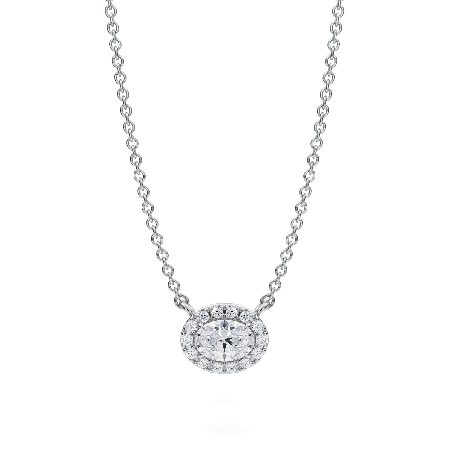 Oval Classic Halo Pendant - Michael Gabriels