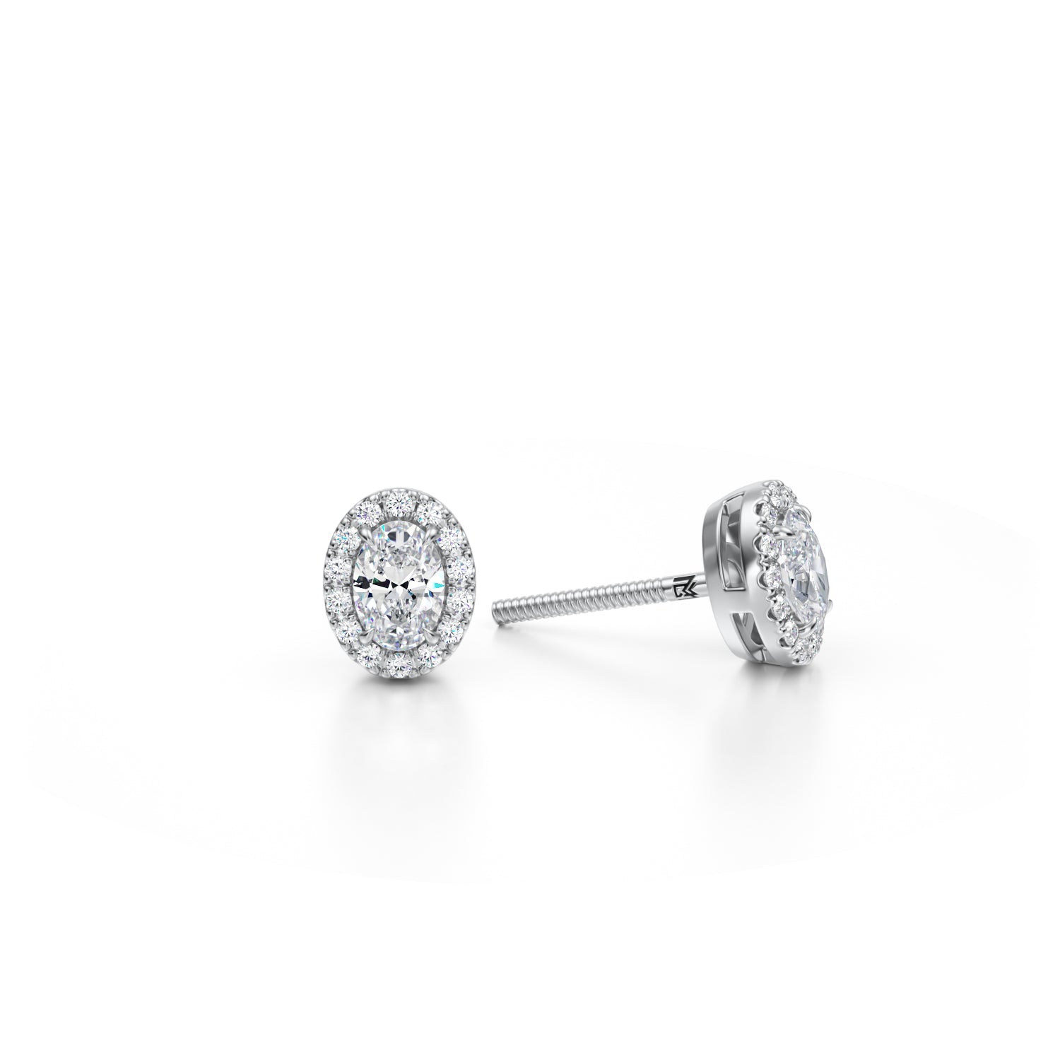 Sterling Silver Oval Halo Earrings & Necklace Set With AAA Cubic Zirconia