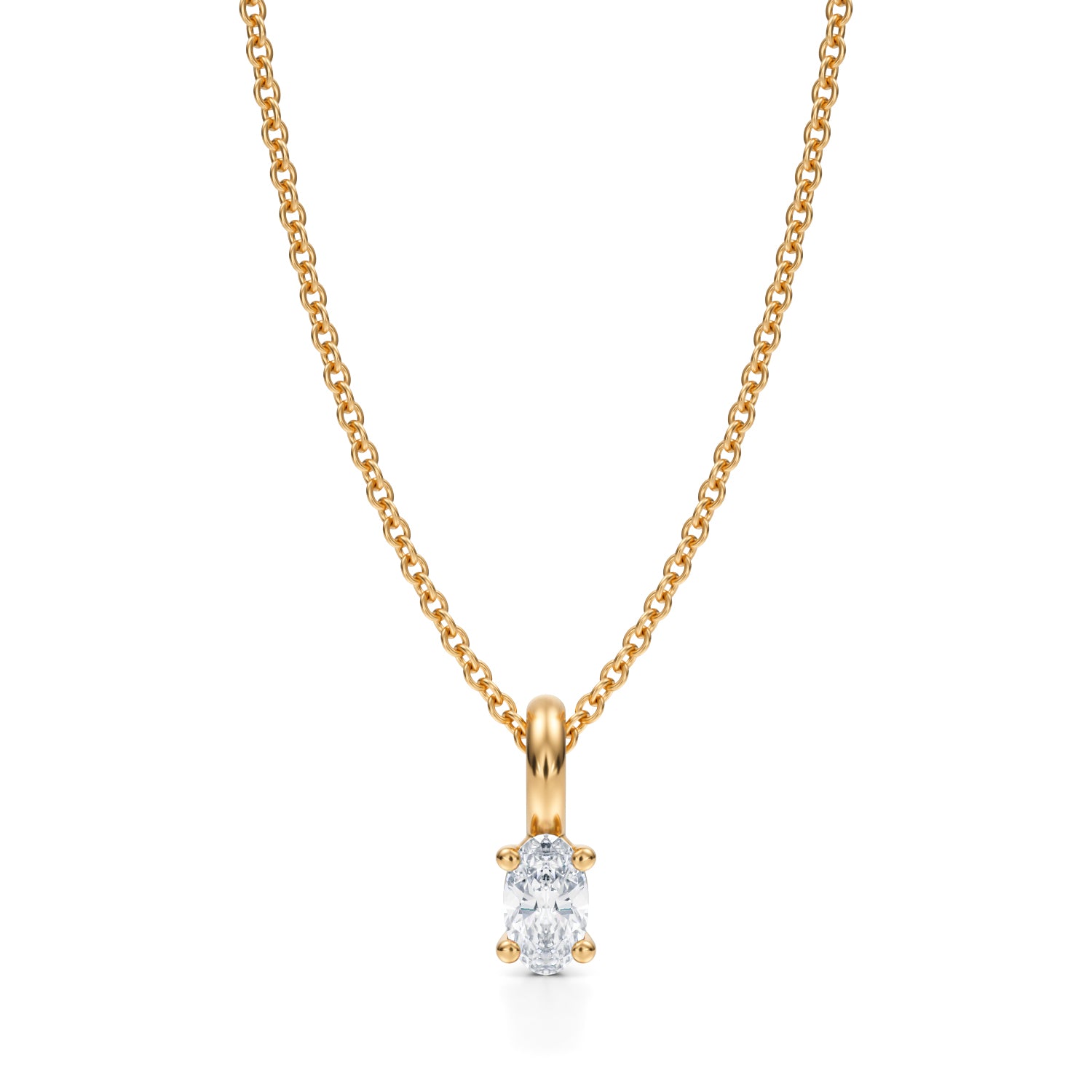 Oval Lab Grown Diamond Solitaire Pendant - Michael Gabriels