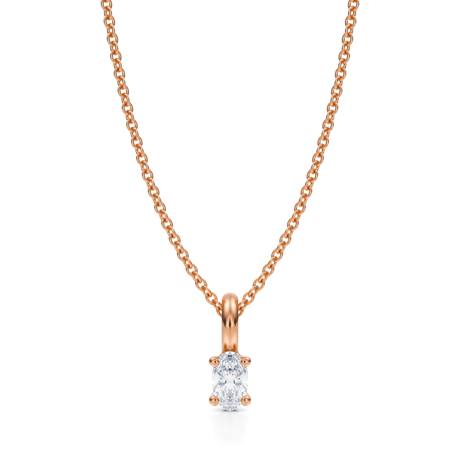 Oval Lab Grown Diamond Solitaire Pendant - Michael Gabriels