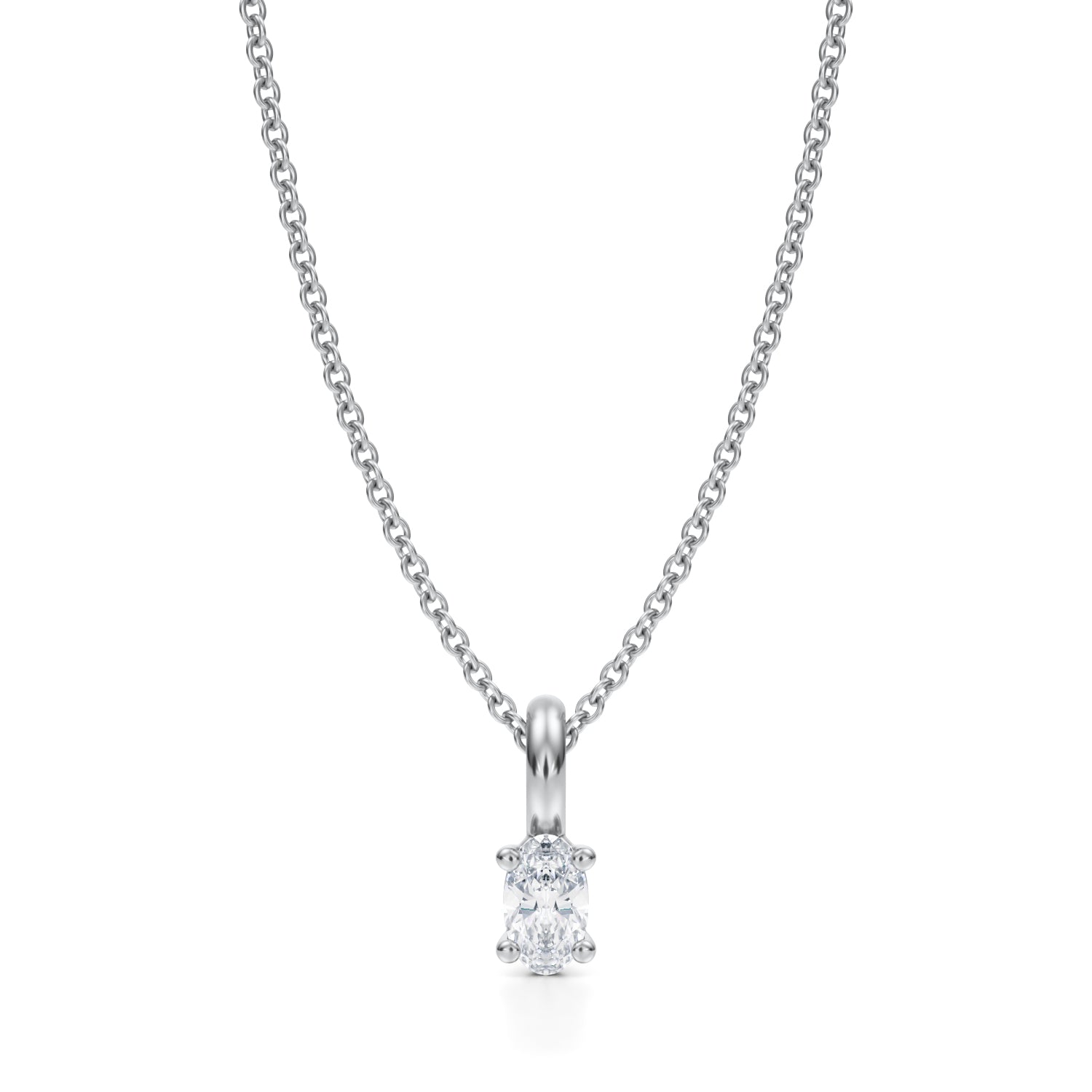 Oval Lab Grown Diamond Solitaire Pendant - Michael Gabriels