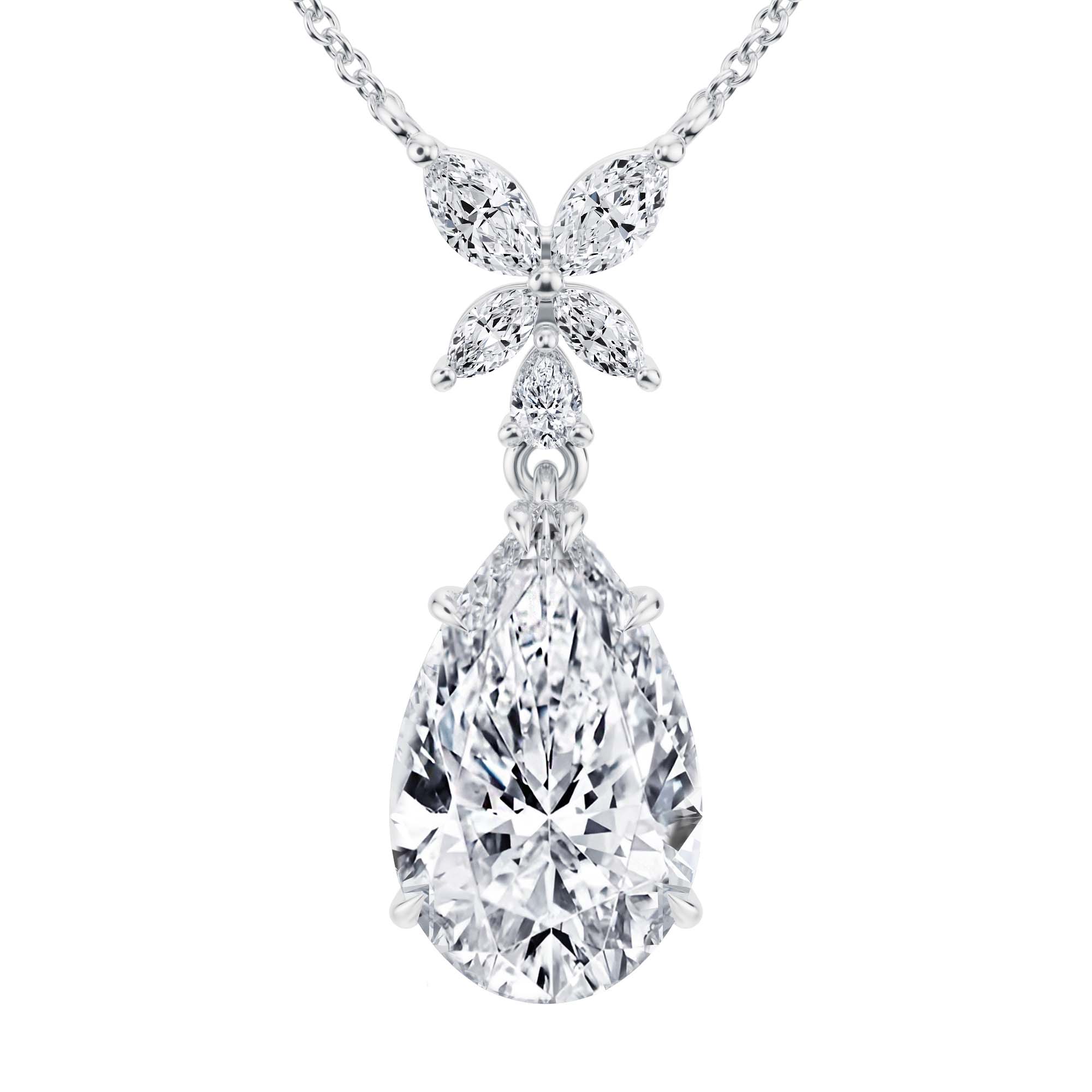 Pear And Marquise Pendant Necklace 4.5 Carat - Michael Gabriels