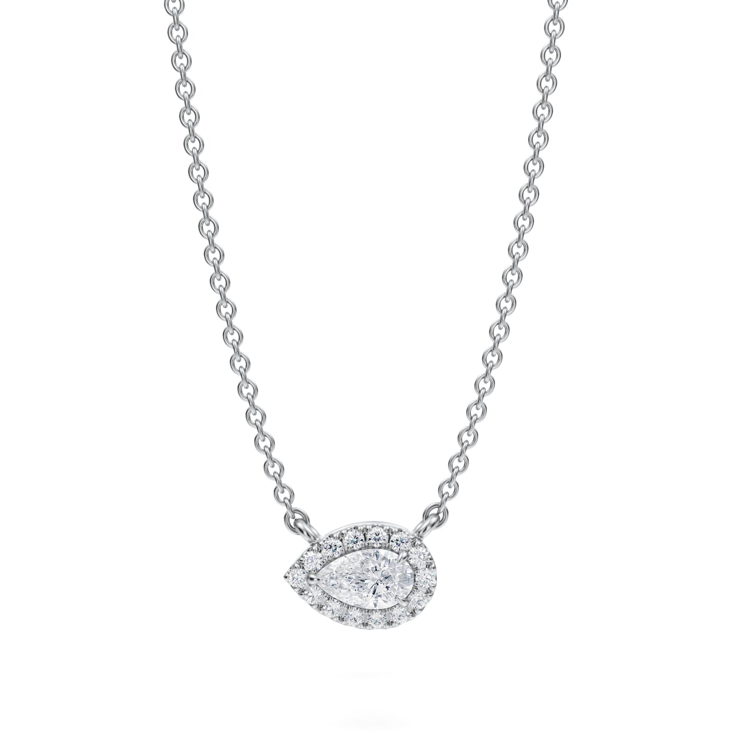 Pear Classic Halo Pendant - Michael Gabriels