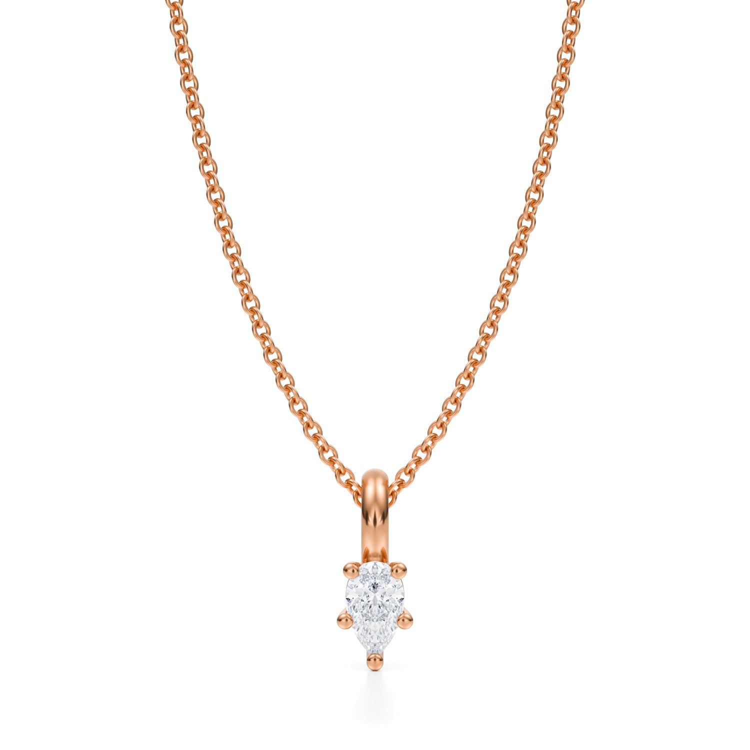 Pear Lab Grown Diamond Solitaire Pendant - Michael Gabriels