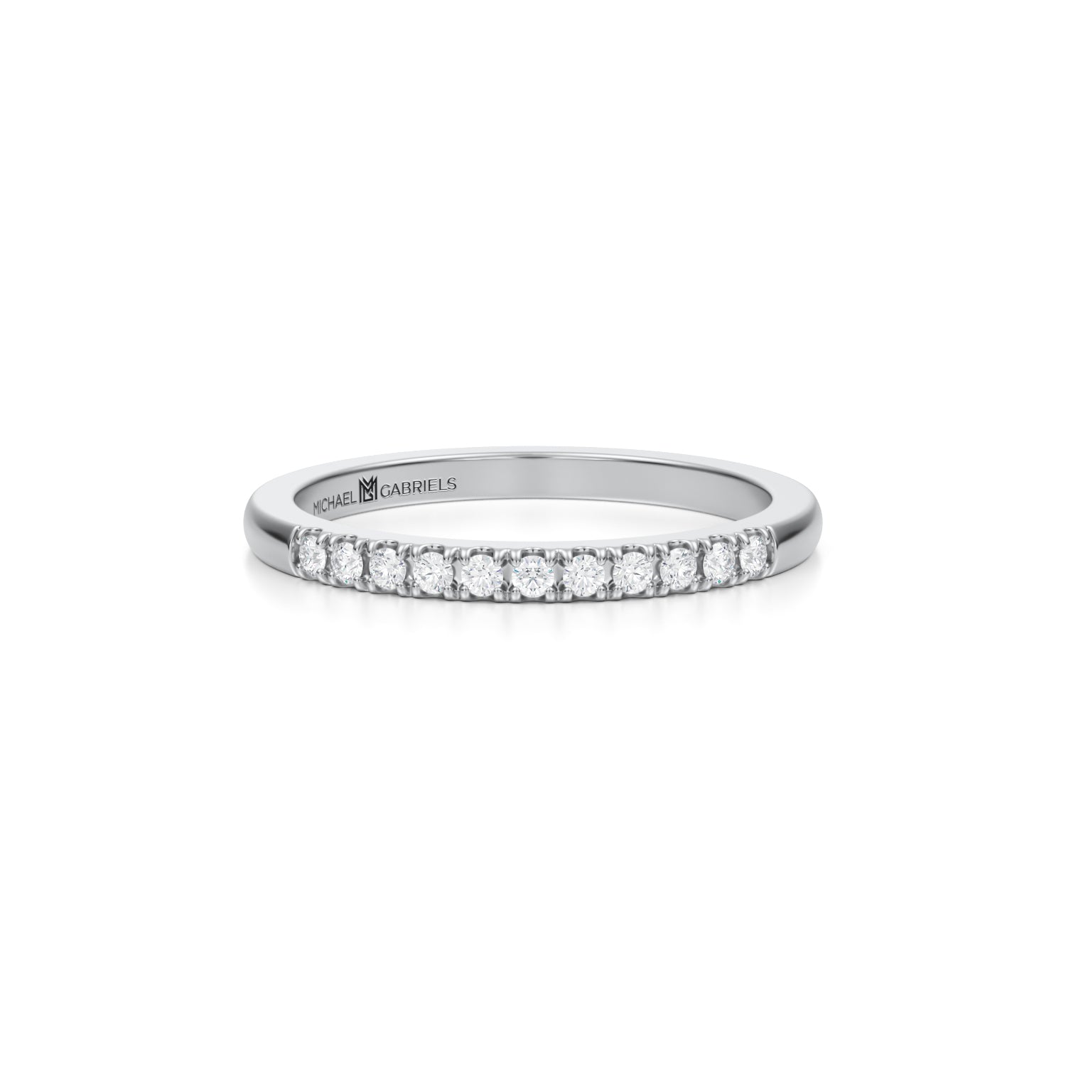 Petite French Pave Stacking Diamond Ring - Michael Gabriels
