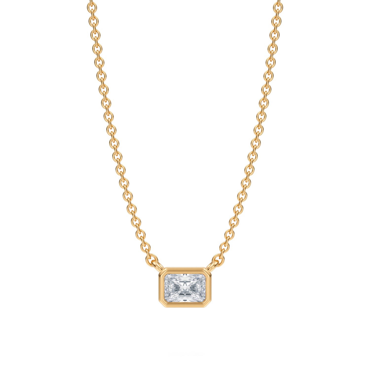 Radiant Bezel Solitaire Pendant Necklace - Michael Gabriels