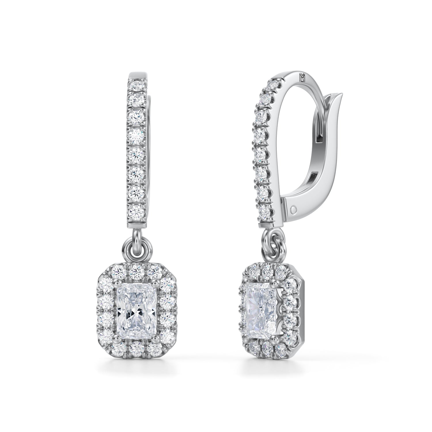 Radiant Halo Drop Earrings - Michael Gabriels