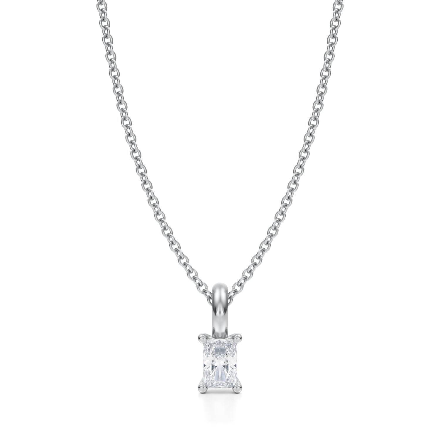 Radiant Lab Grown Diamond Solitaire Pendant - Michael Gabriels