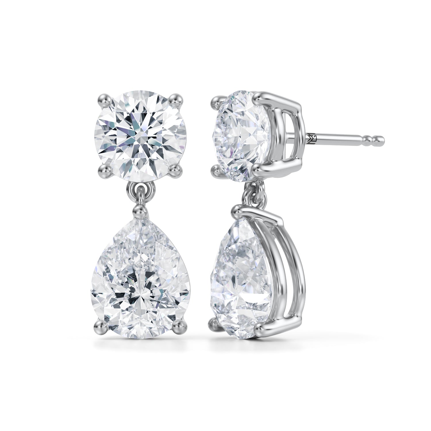 Round And Pear Drop Earrings 8 Carat - Michael Gabriels