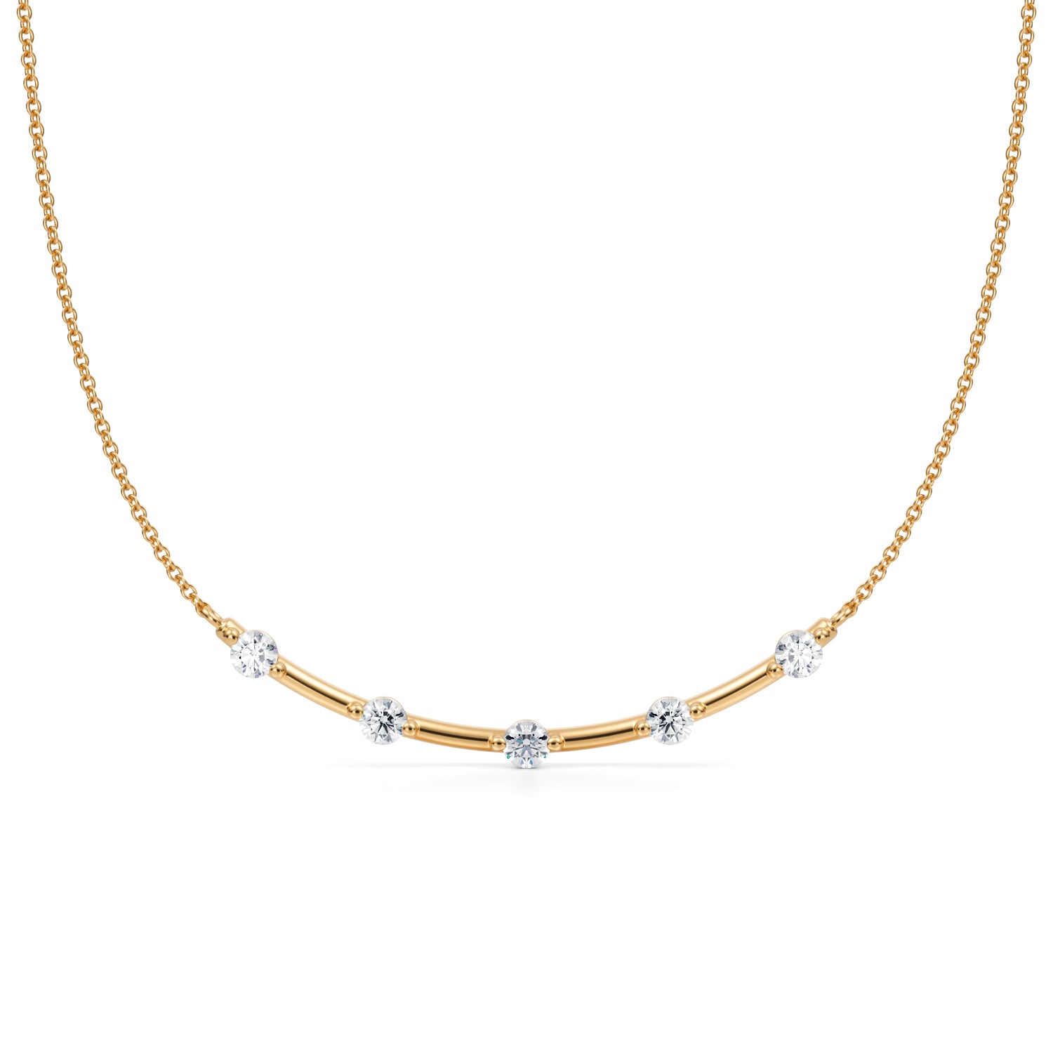 Round Distance Smile Lab Grown Diamond Necklace - Michael Gabriels