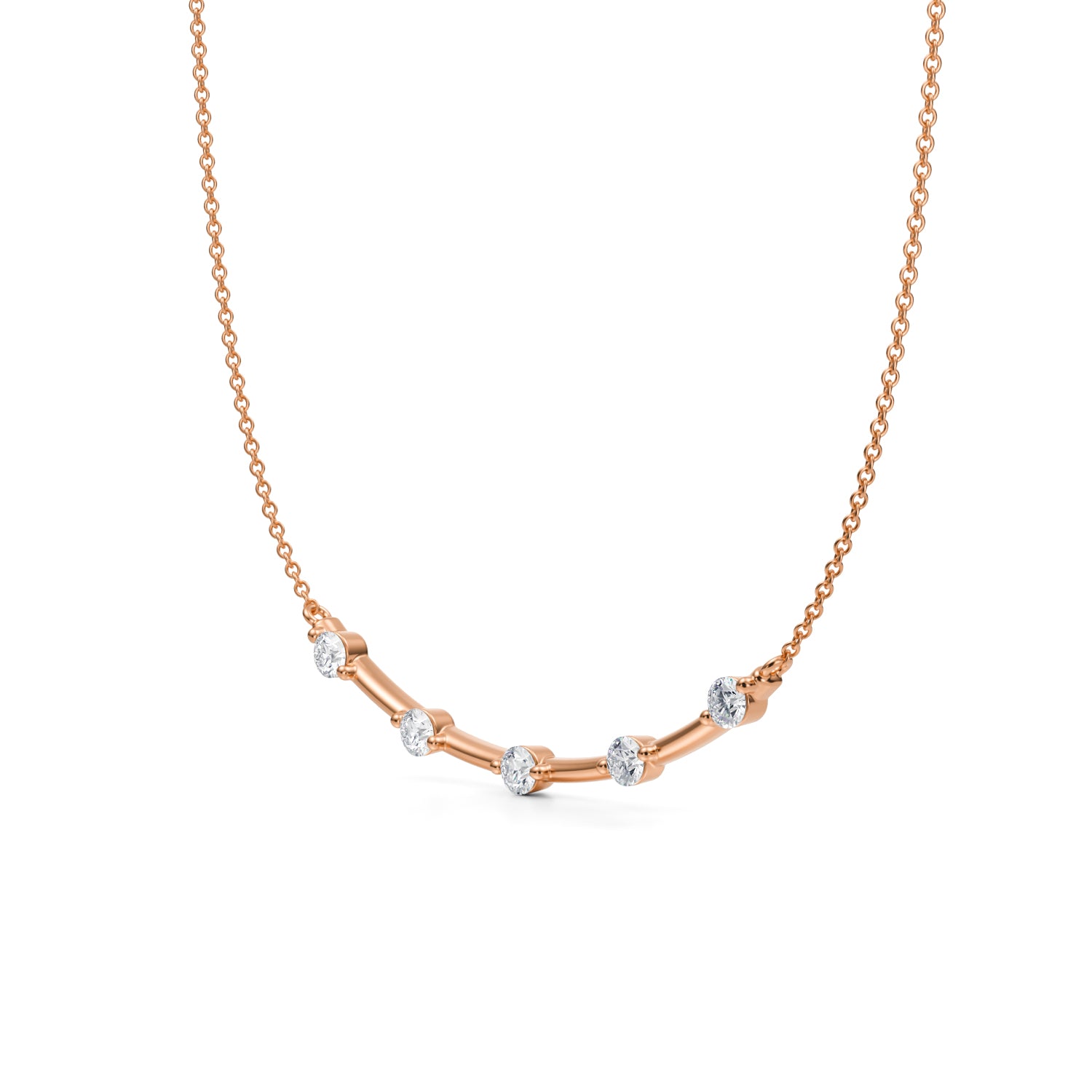 Round Distance Smile Lab Grown Diamond Necklace - Michael Gabriels