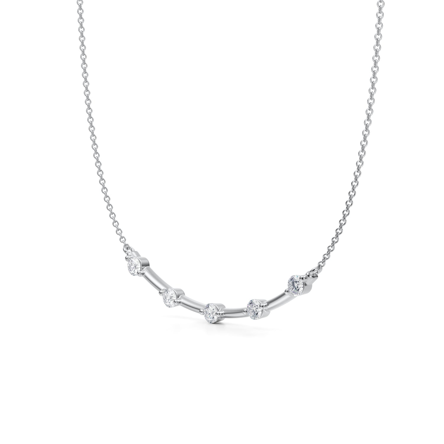 Round Distance Smile Lab Grown Diamond Necklace - Michael Gabriels