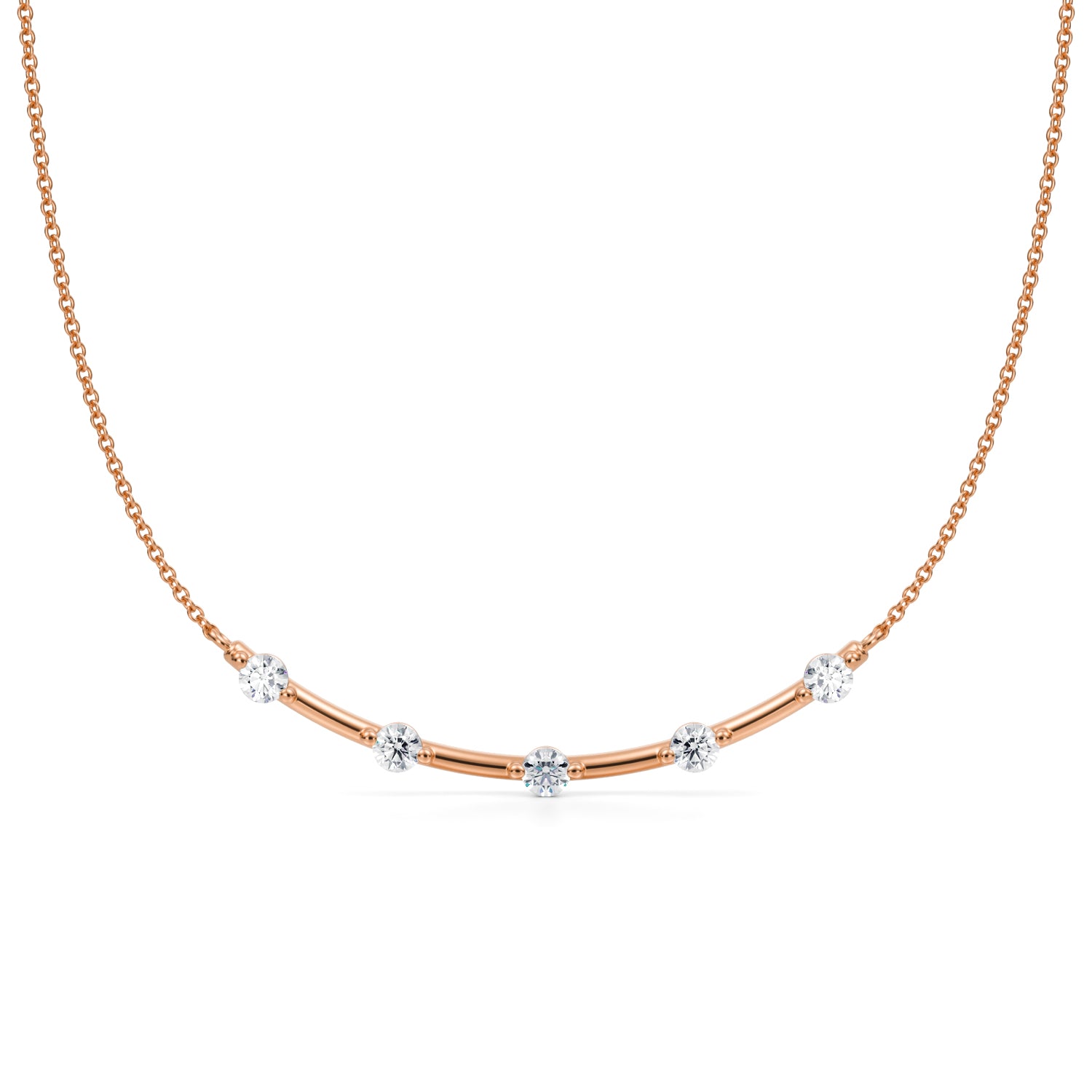 Round Distance Smile Lab Grown Diamond Necklace - Michael Gabriels