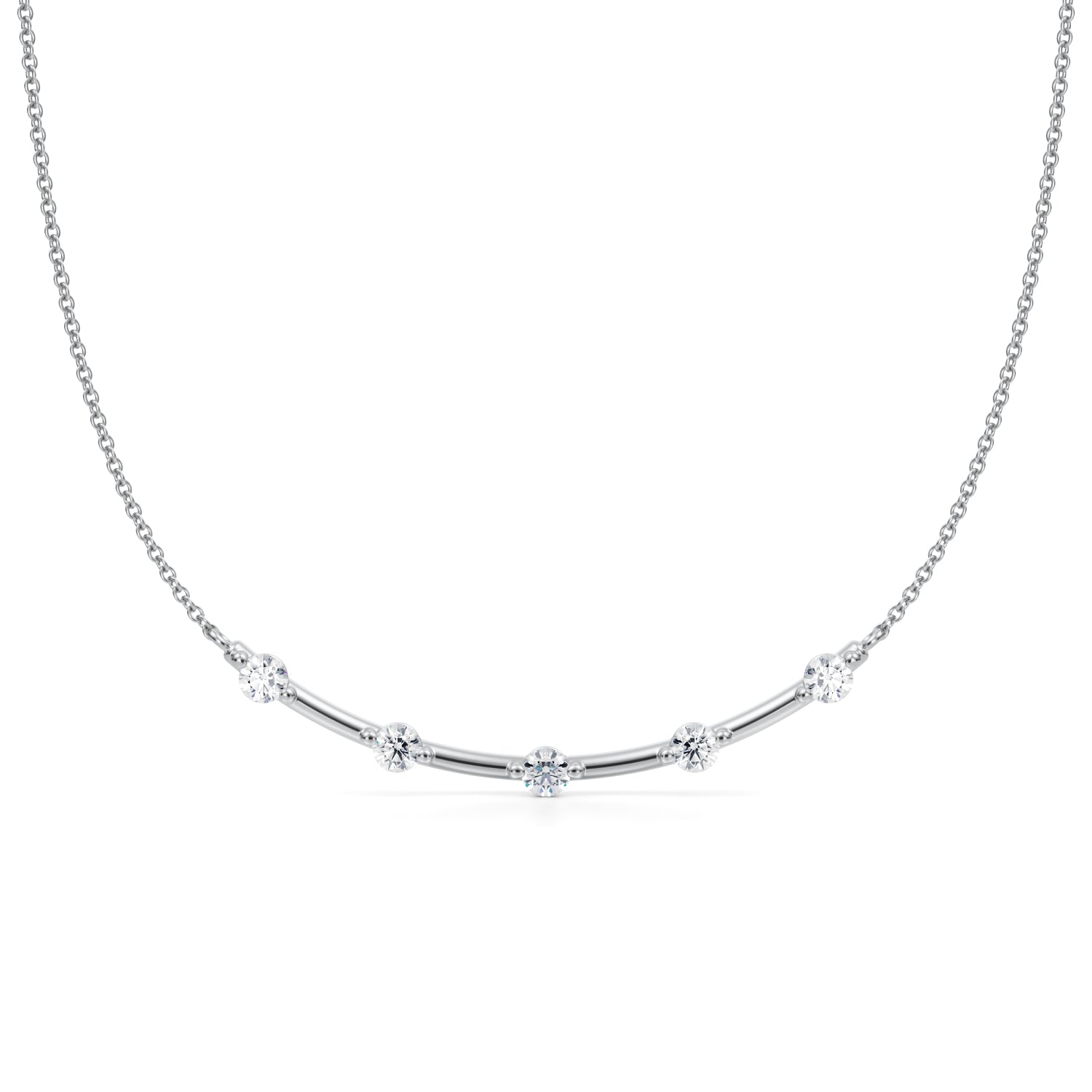 Round Distance Smile Lab Grown Diamond Necklace - Michael Gabriels