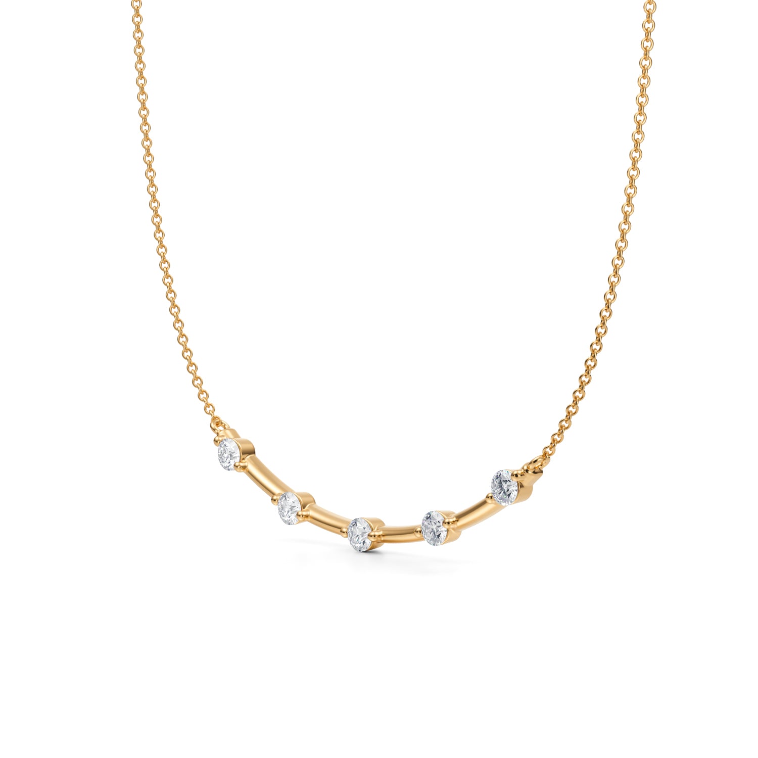Round Distance Smile Lab Grown Diamond Necklace - Michael Gabriels
