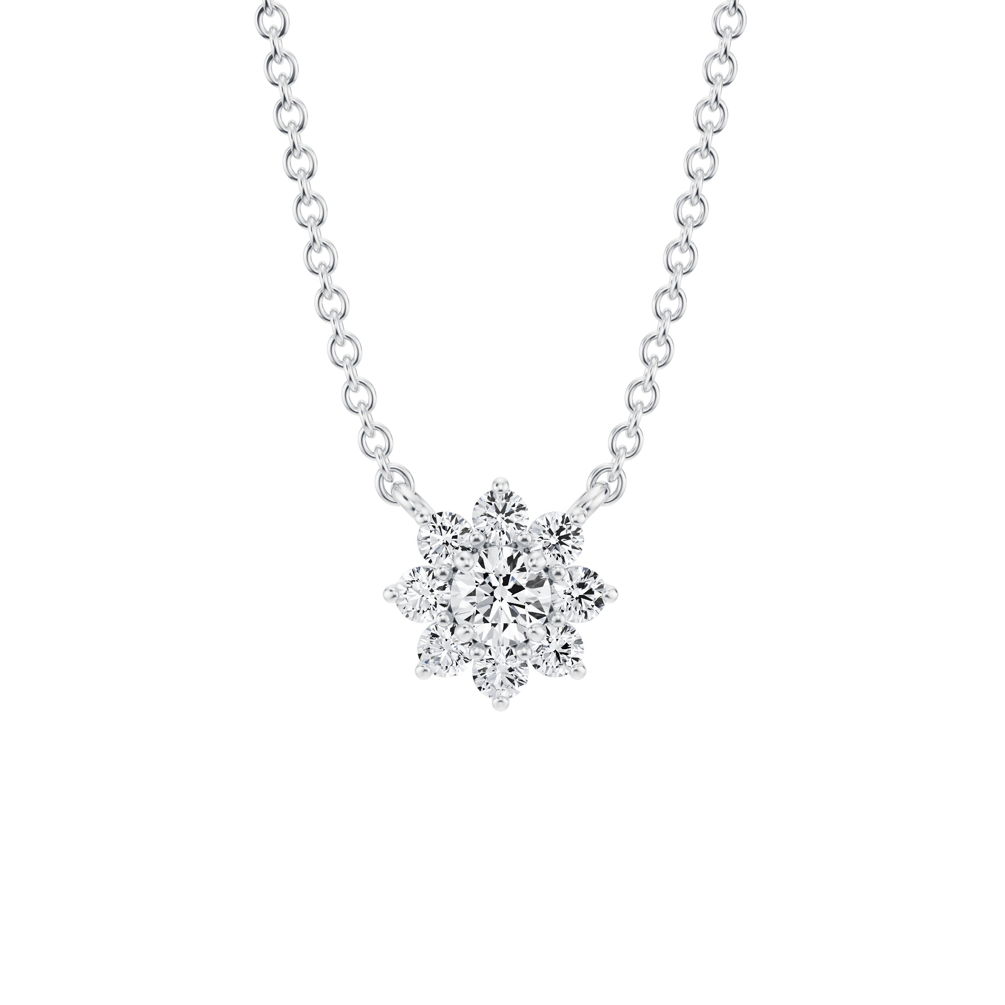 Round Flower Cluster Pendant Necklace - Michael Gabriels