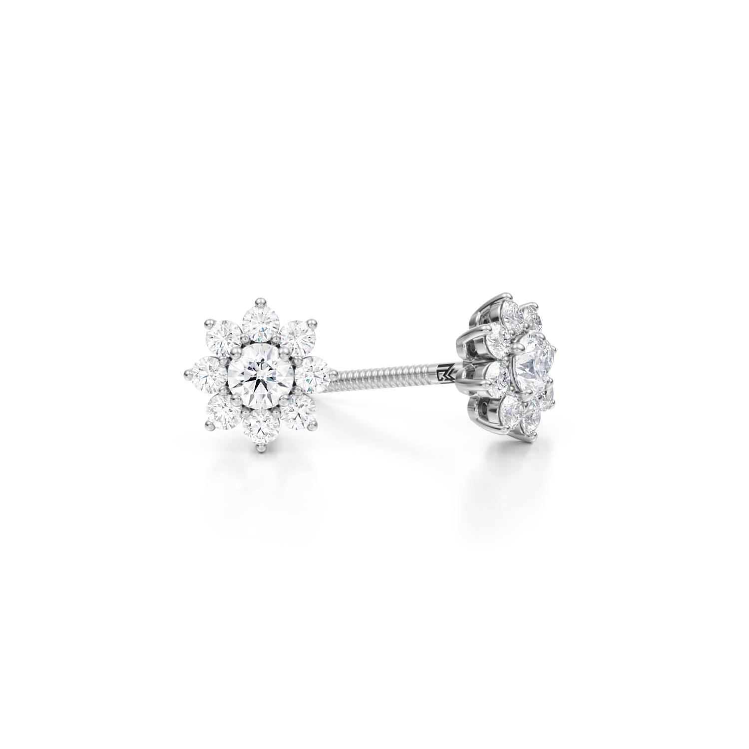 Round Flower Cluster Stud Earrings - Michael Gabriels