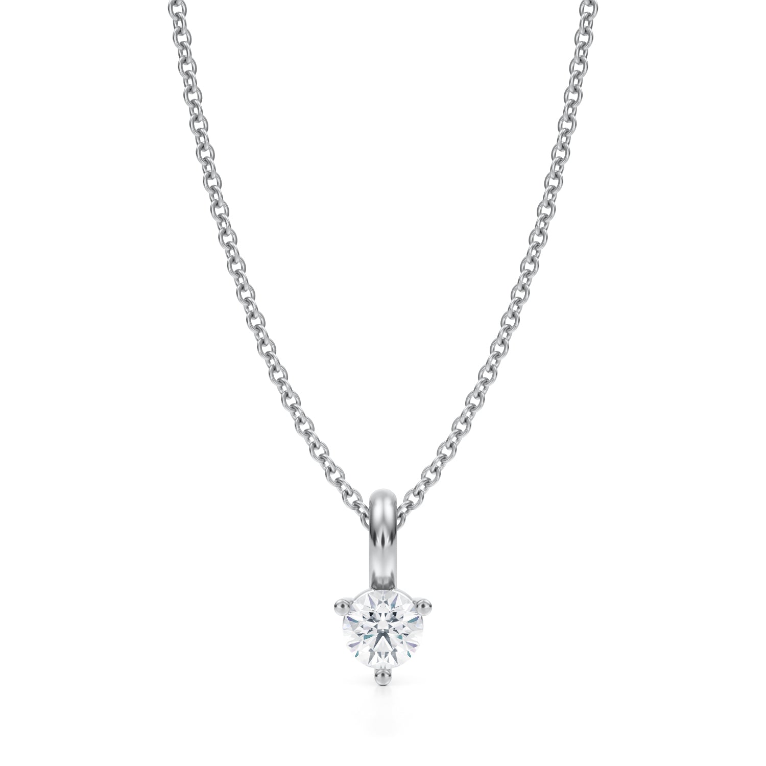 Round Lab Grown Diamond Solitaire Pendant - Michael Gabriels