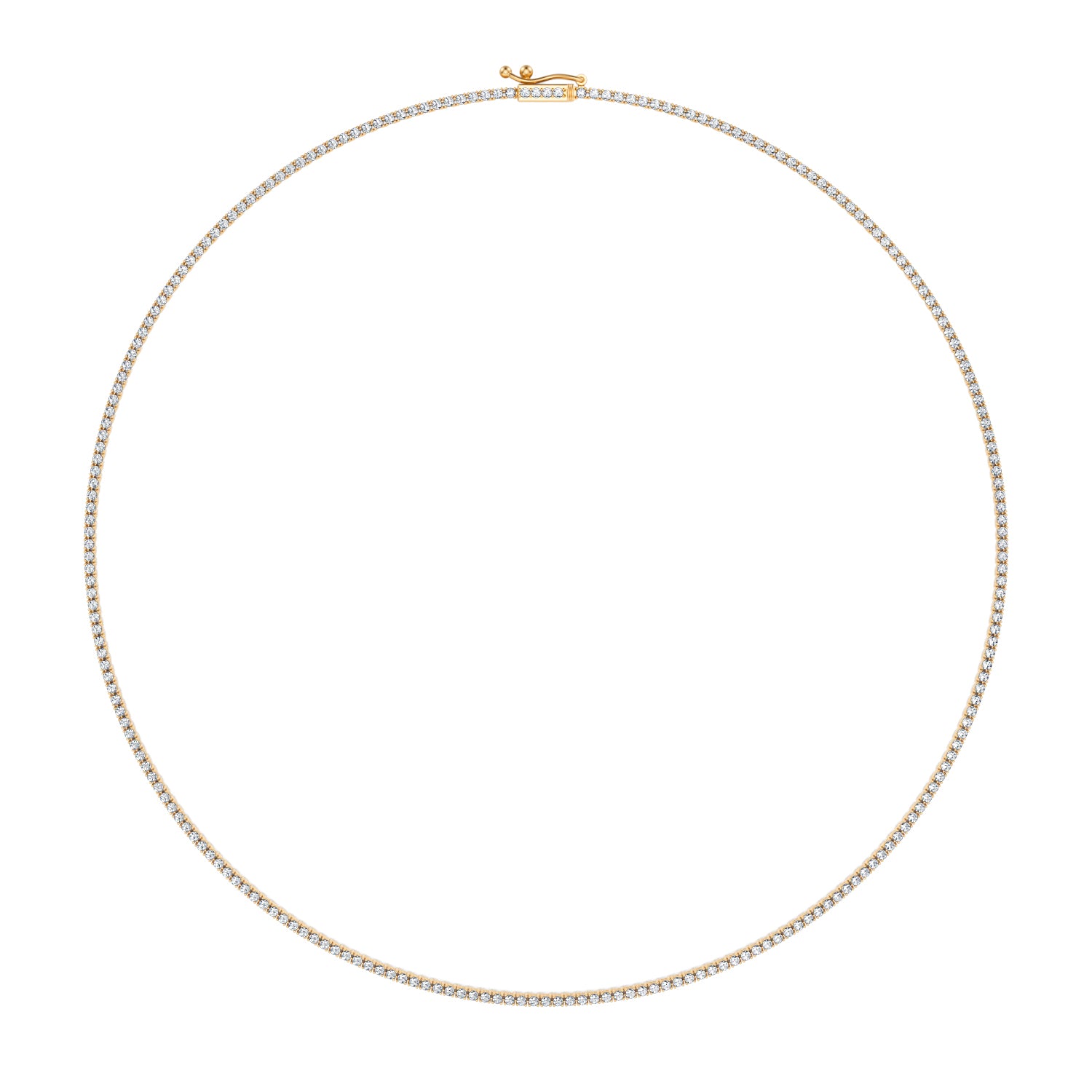 Round Lab Grown Diamond Tennis Necklace - Michael Gabriels